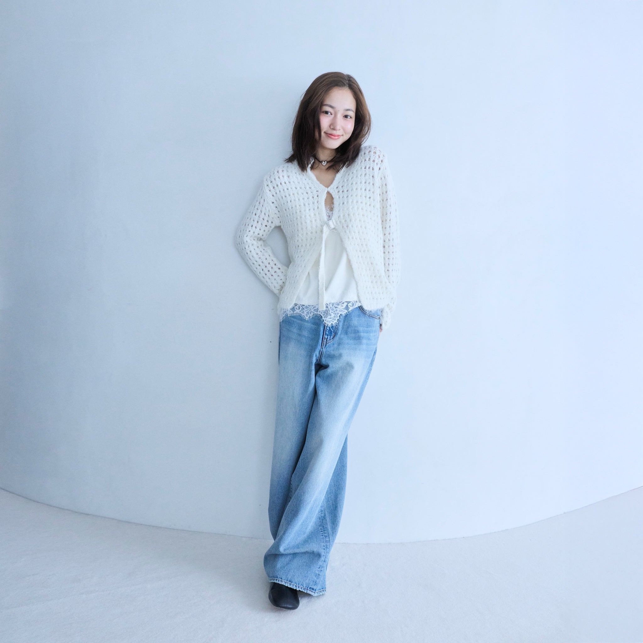 Eye Lash Satin Back Open Camisole