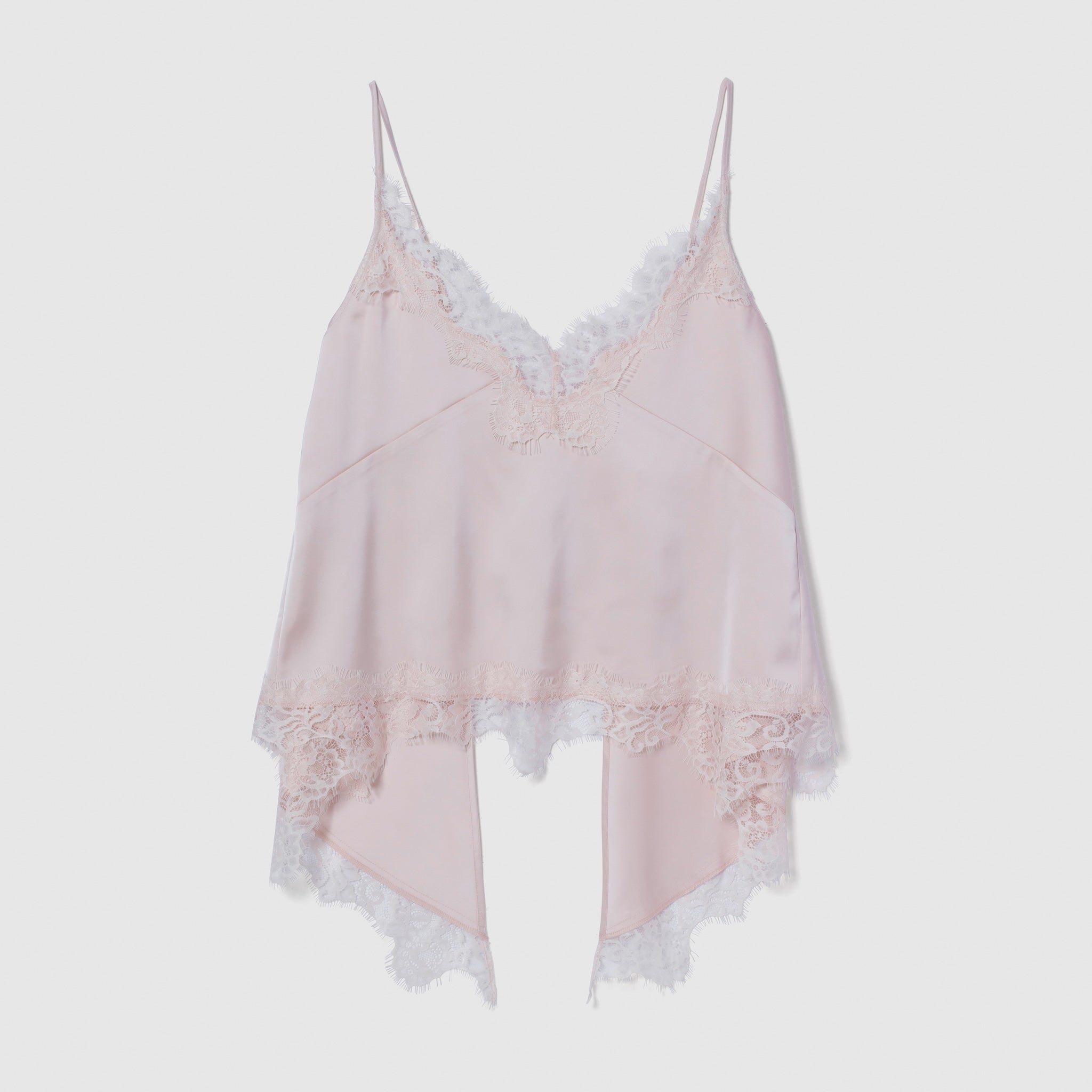 Eye Lash Satin Back Open Camisole