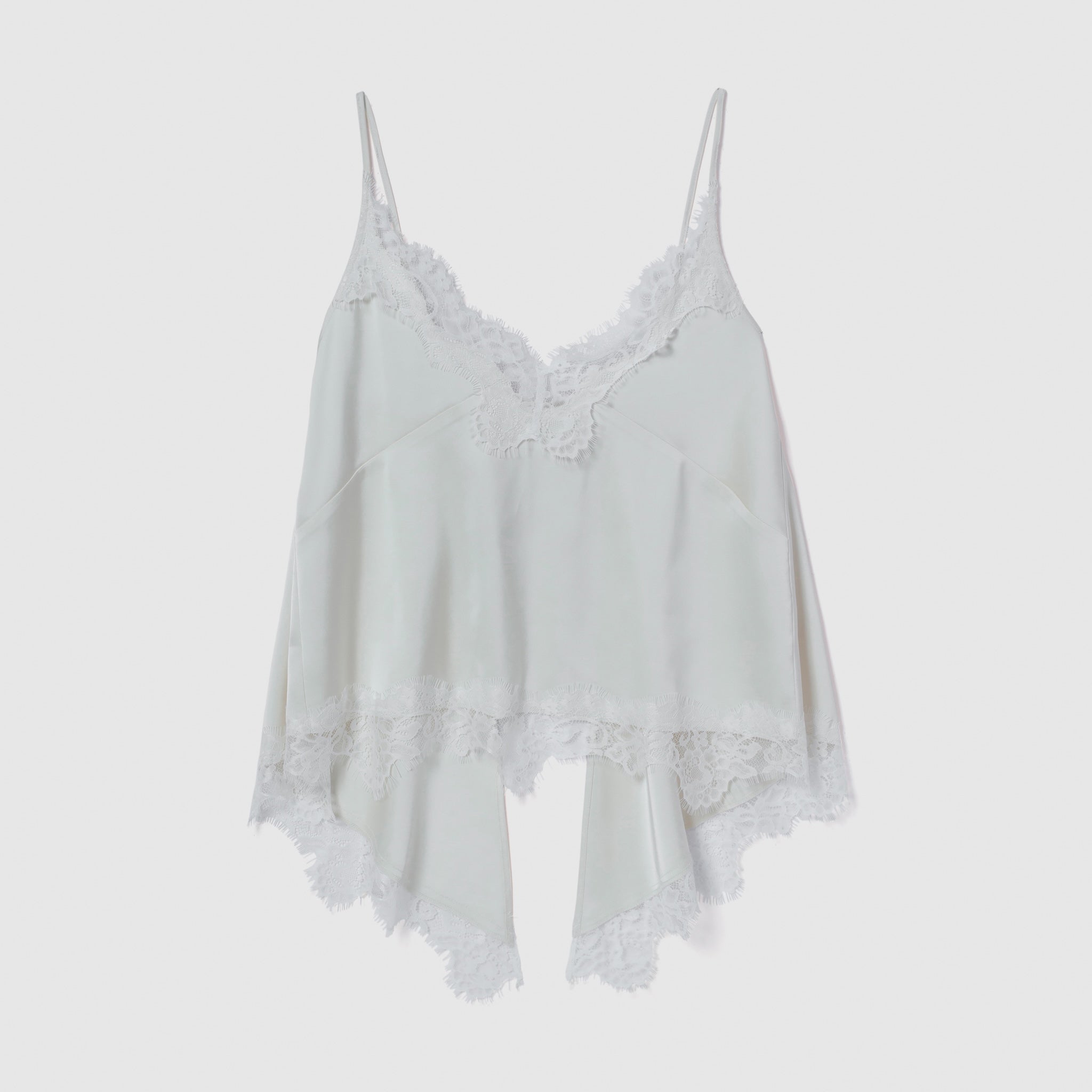 Eye Lash Satin Back Open Camisole