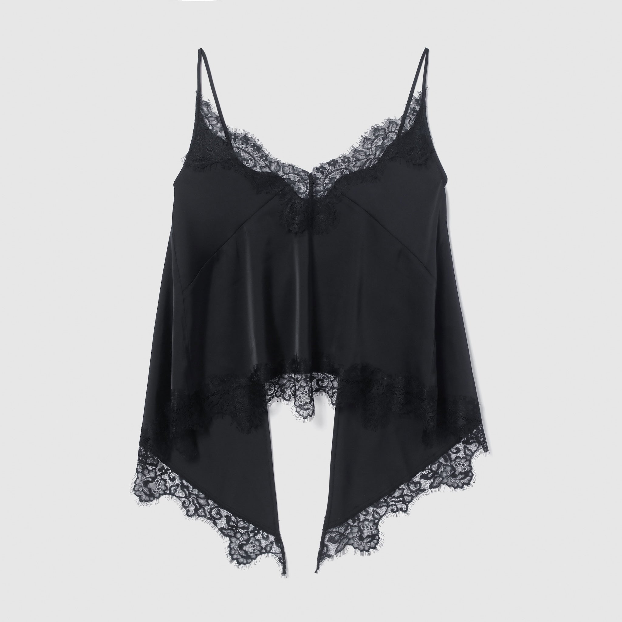 Eye Lash Satin Back Open Camisole