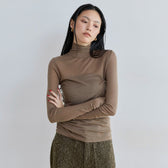 Airy Slim Rib High Neck Top