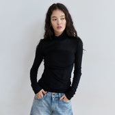 Airy Slim Rib High Neck Top