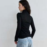 Airy Slim Rib High Neck Top