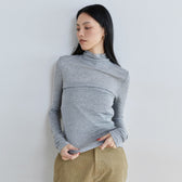 Airy Slim Rib High Neck Top