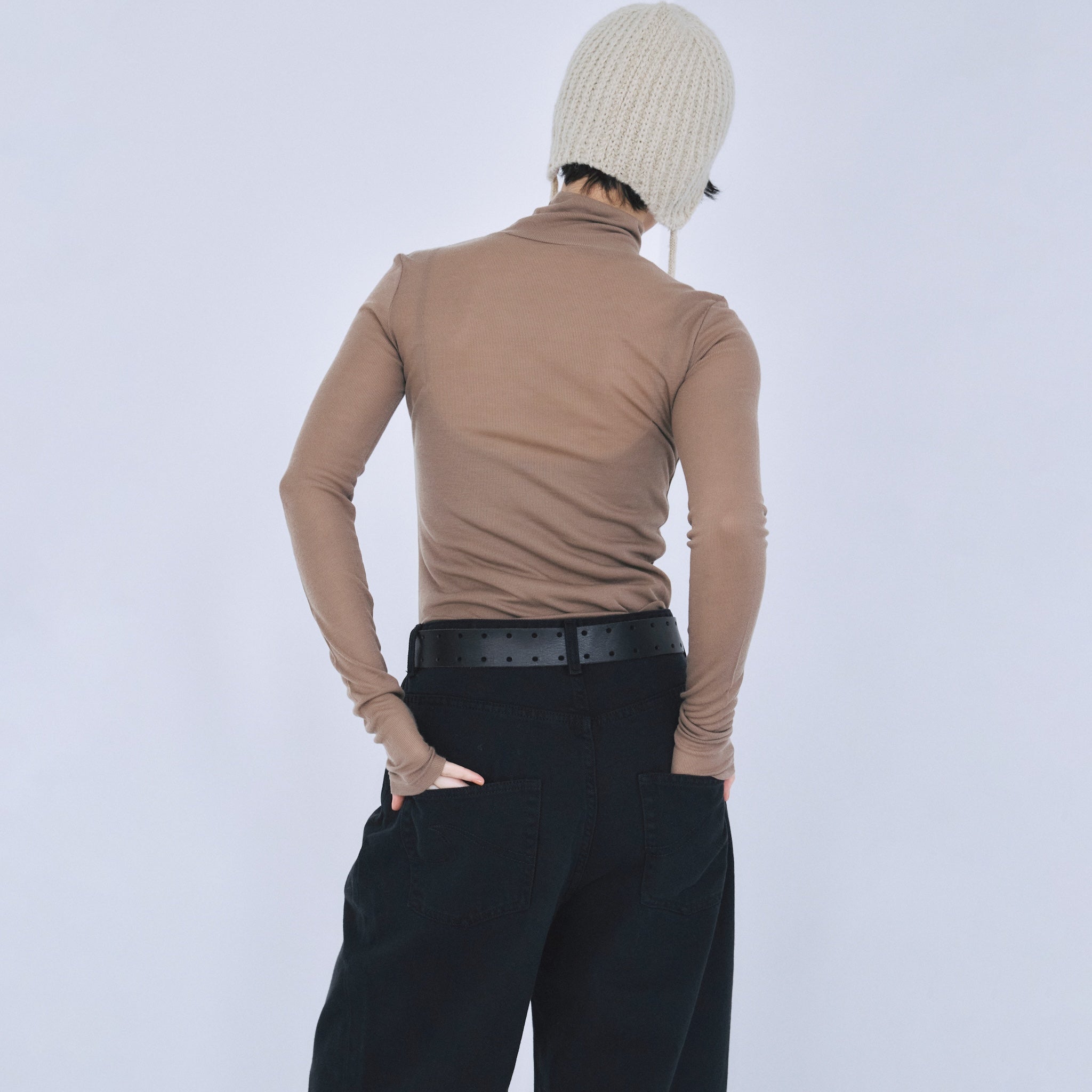 Verybrain ハイネックトップス エアリーSlim RIBハイネックトップス
