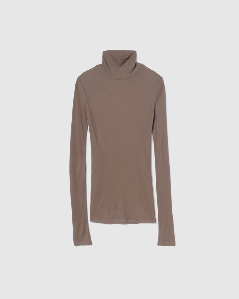 Airy Slim Rib High Neck Top