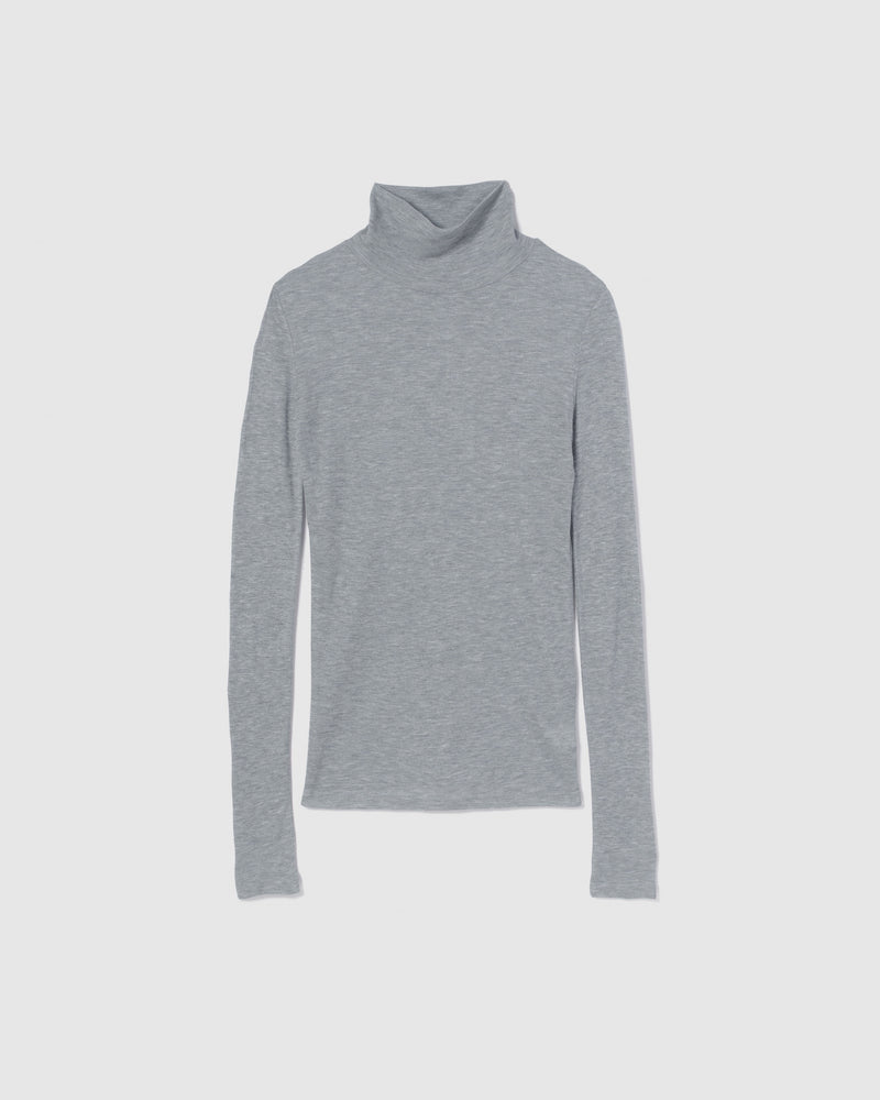 Airy Slim Rib High Neck Top