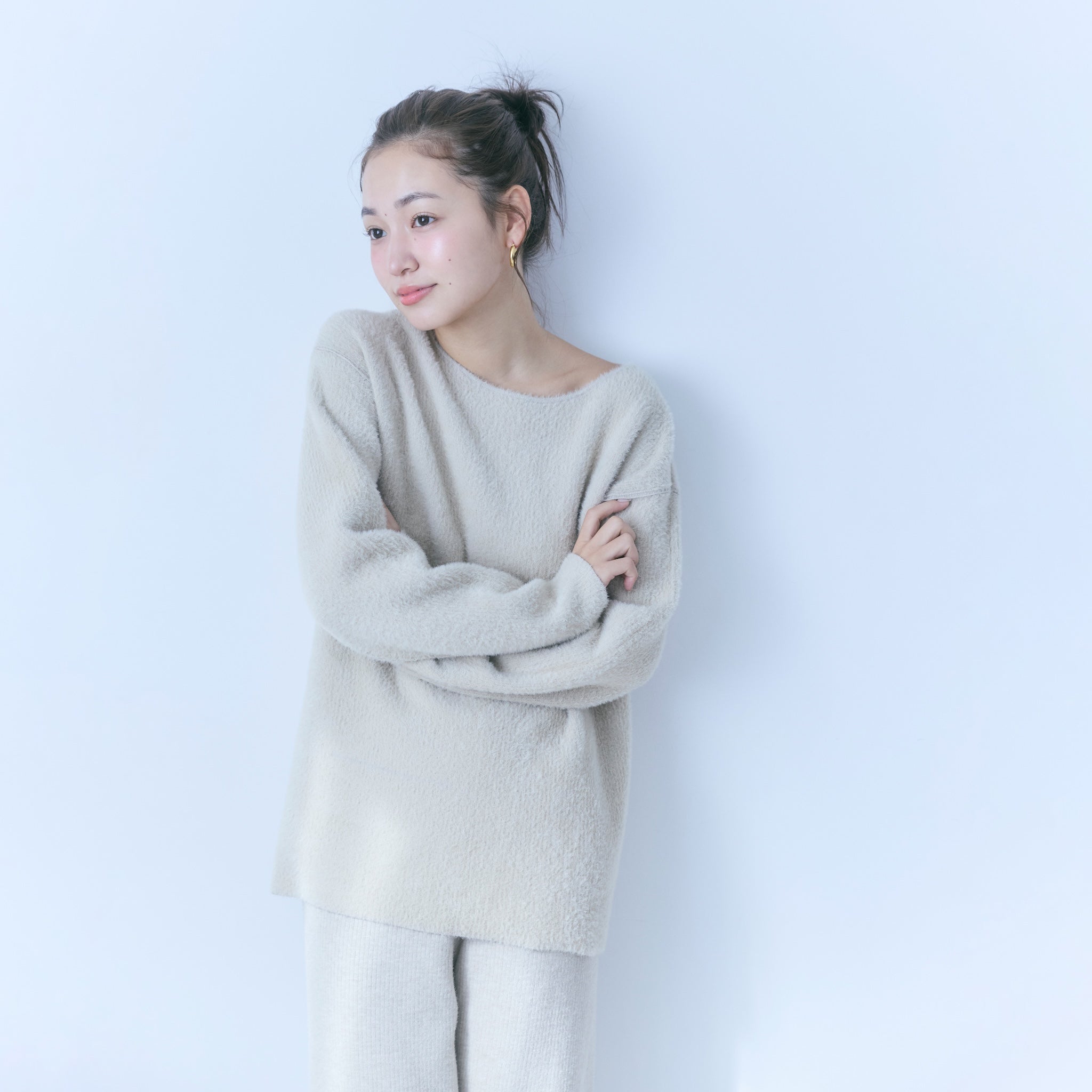 Reversible 2-way shaggy knit