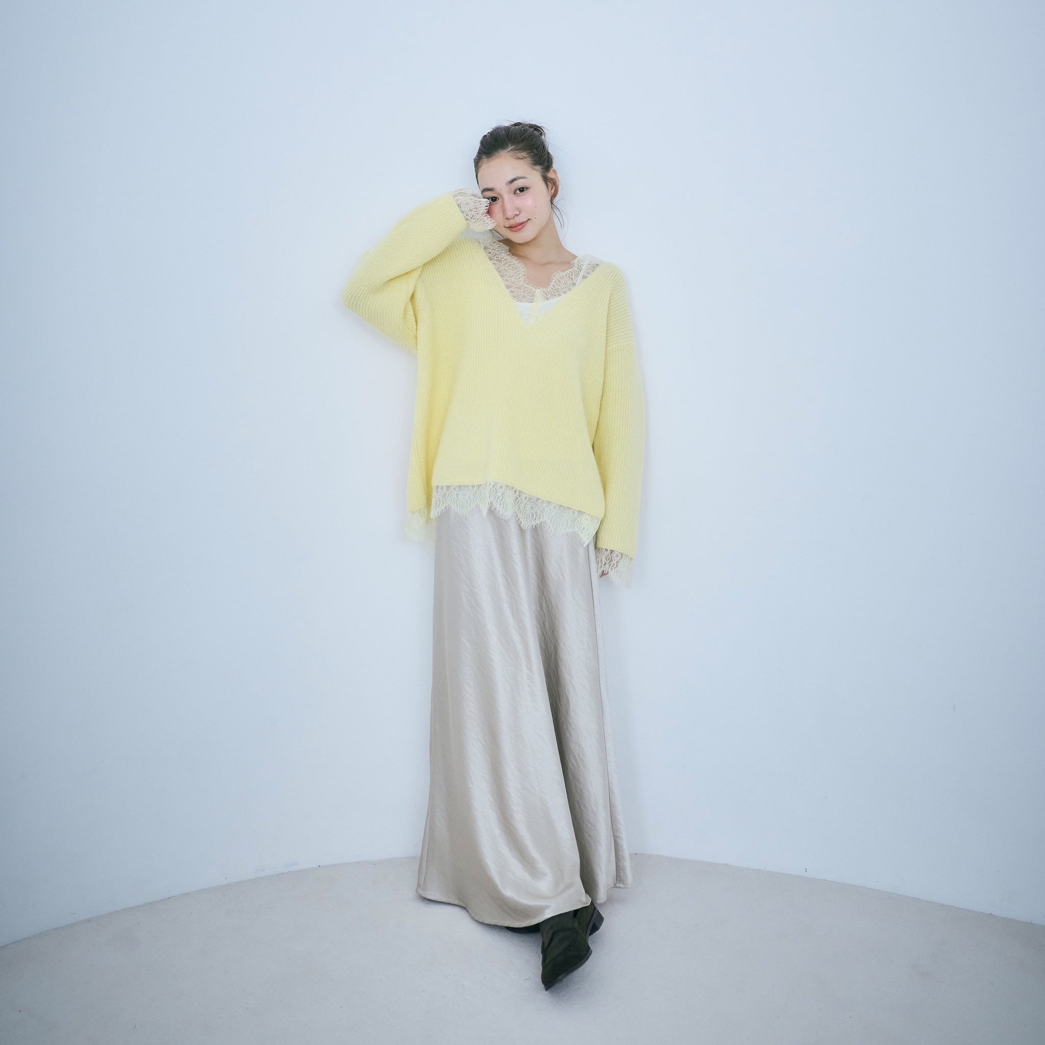 Eye Lash Laceニットトップス