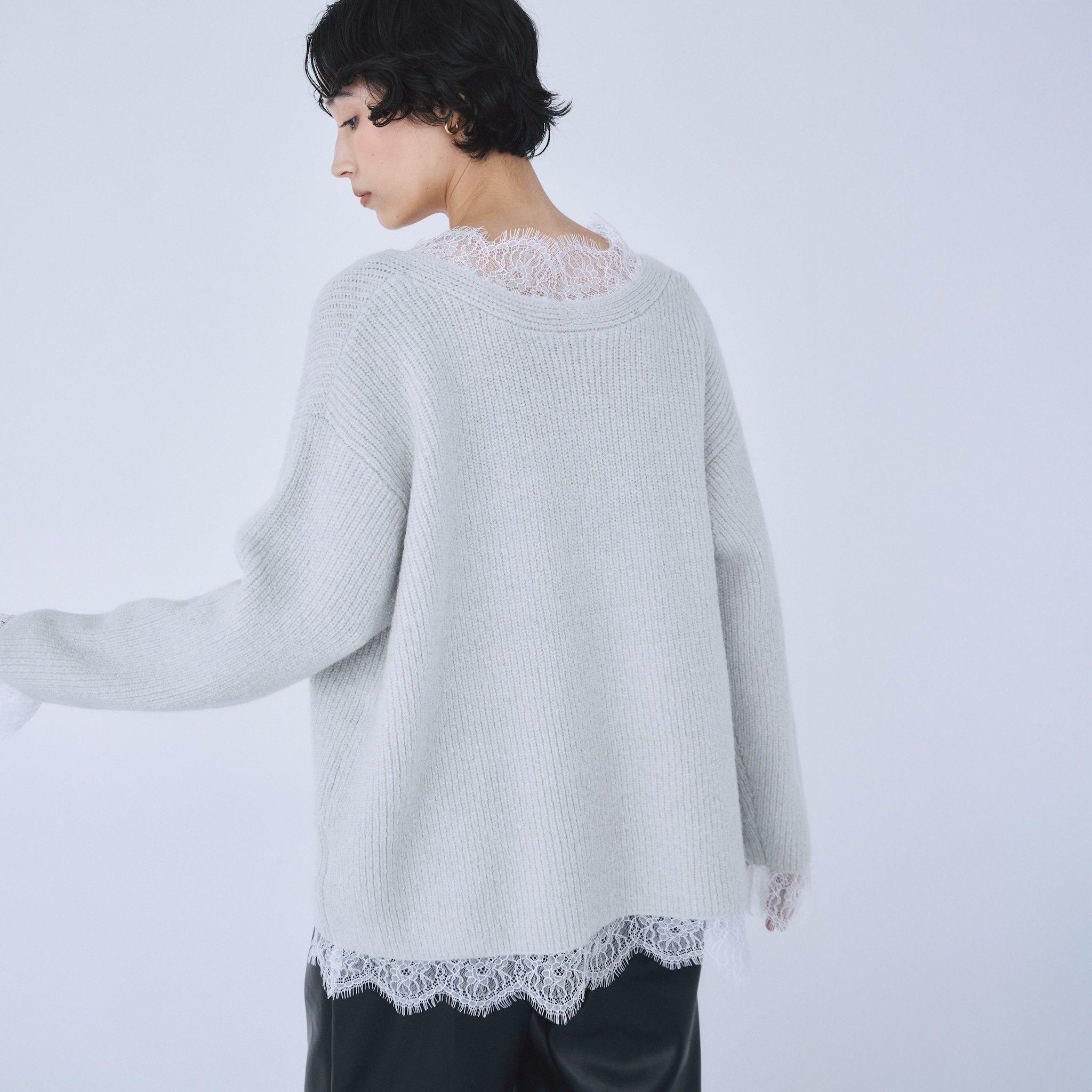 ラスト1点【searoomlynn 】Eye Lash Laceニットトップス Eye Lash Laceニットトップス