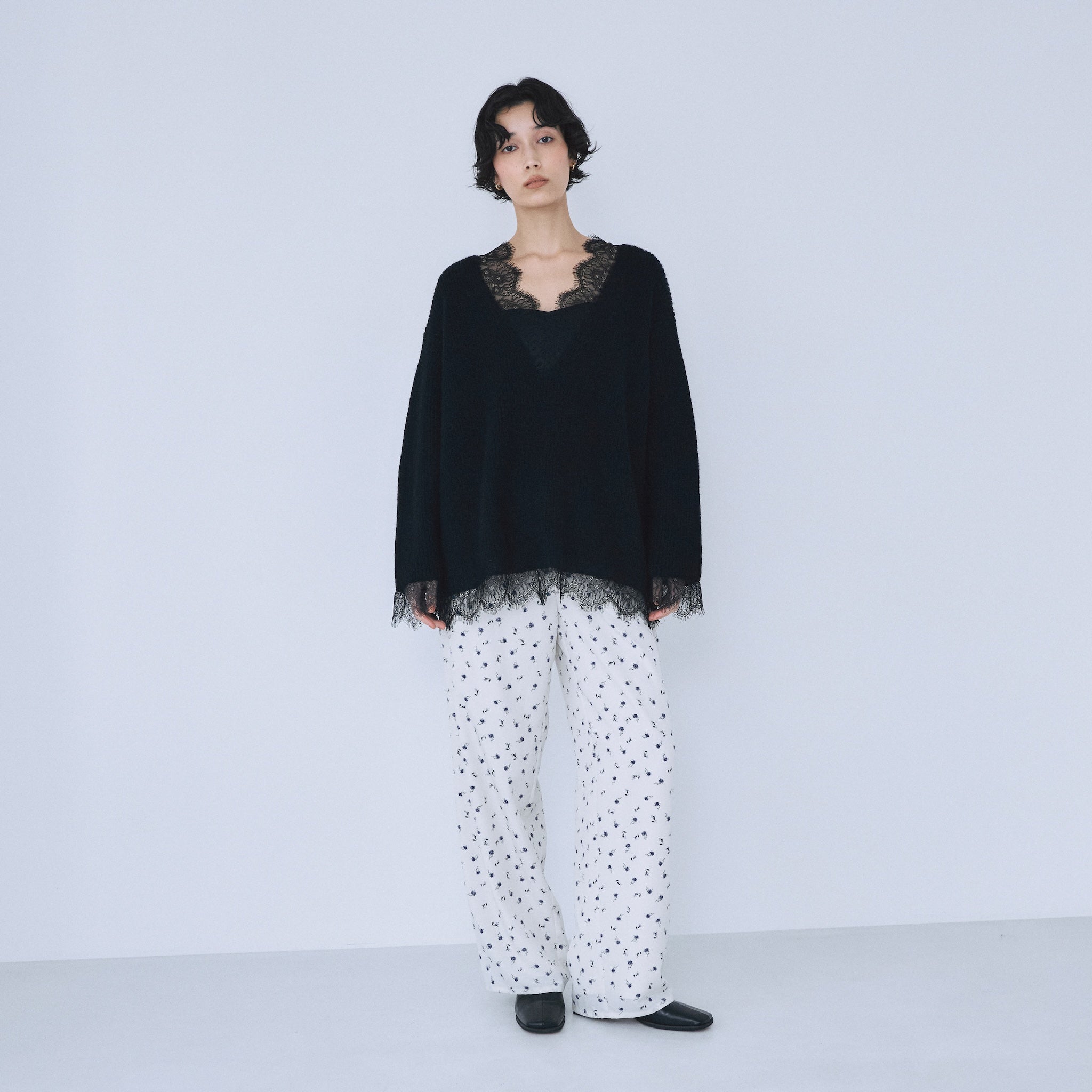 Eye Lash Laceニットトップス