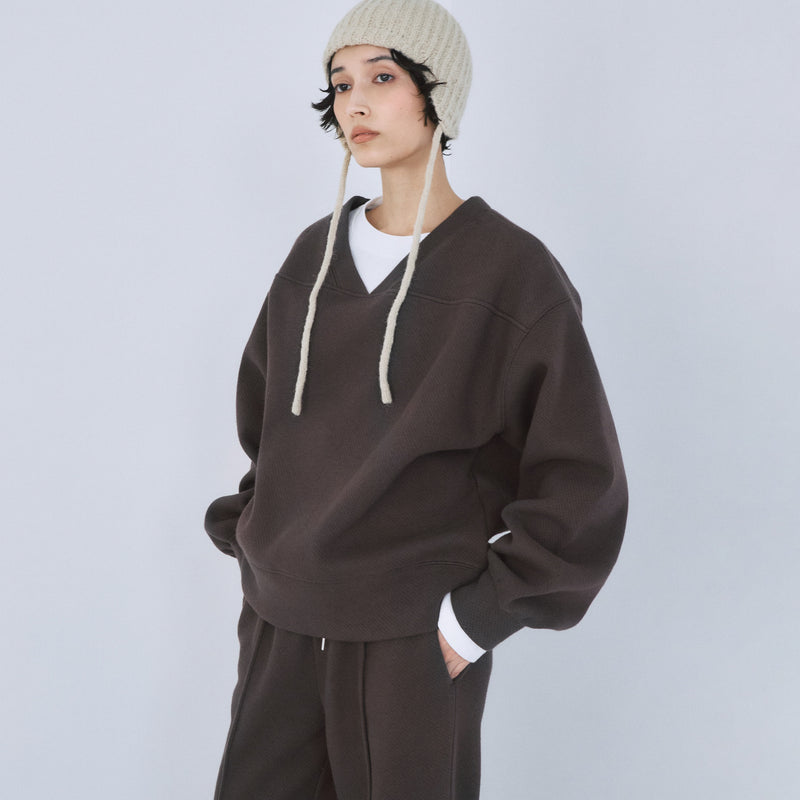 VネックメッシュSweatプルオーバー