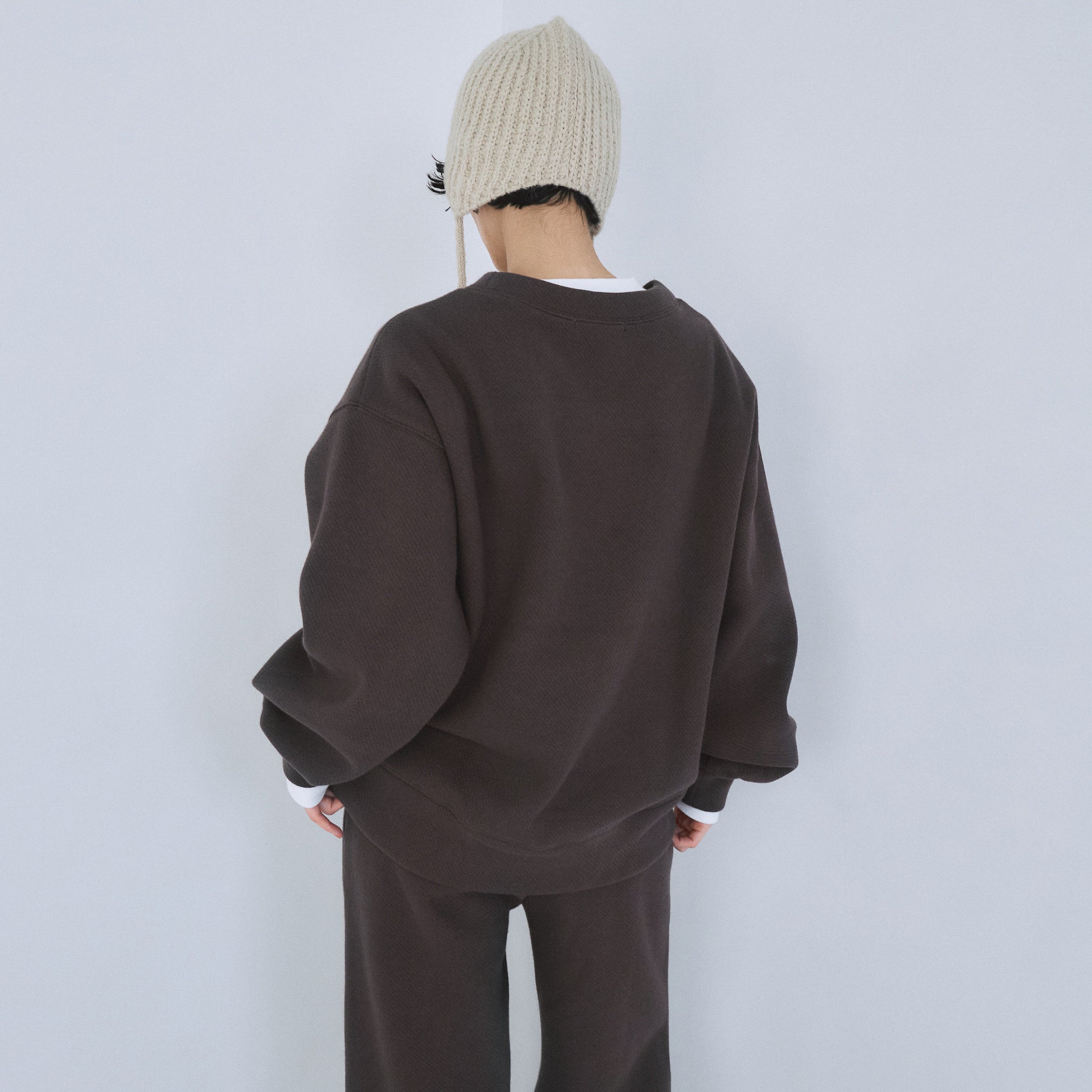 VネックメッシュSweatプルオーバー VネックメッシュSweatプルオーバー