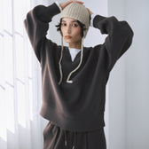 VネックメッシュSweatプルオーバー