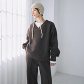 VネックメッシュSweatプルオーバー