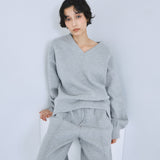 VネックメッシュSweatプルオーバー