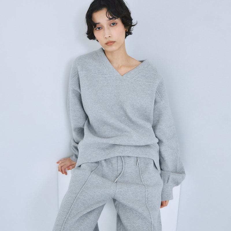 VネックメッシュSweatプルオーバー