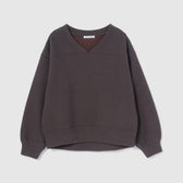 VネックメッシュSweatプルオーバー