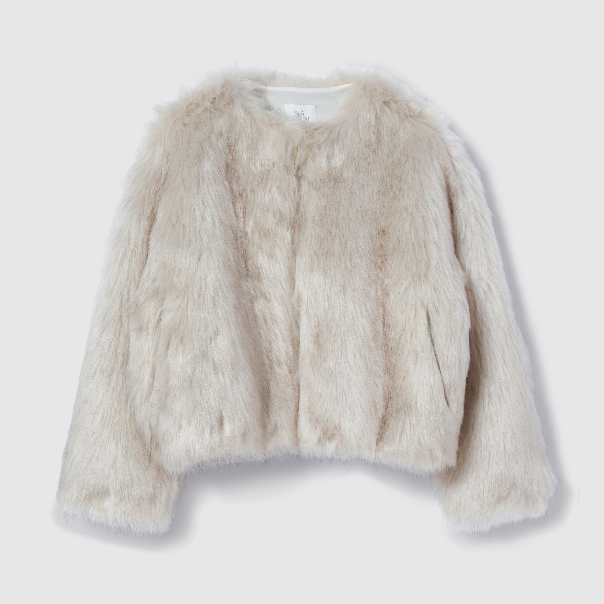 mix colorボリュームファーコート