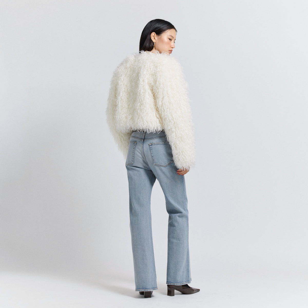 Cloud furノーカラーcoat