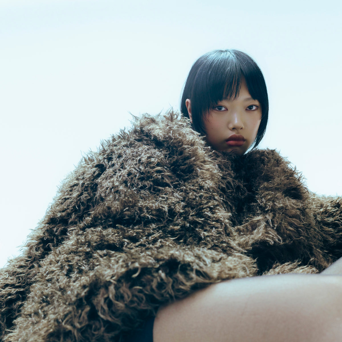Cloud furノーカラーcoat