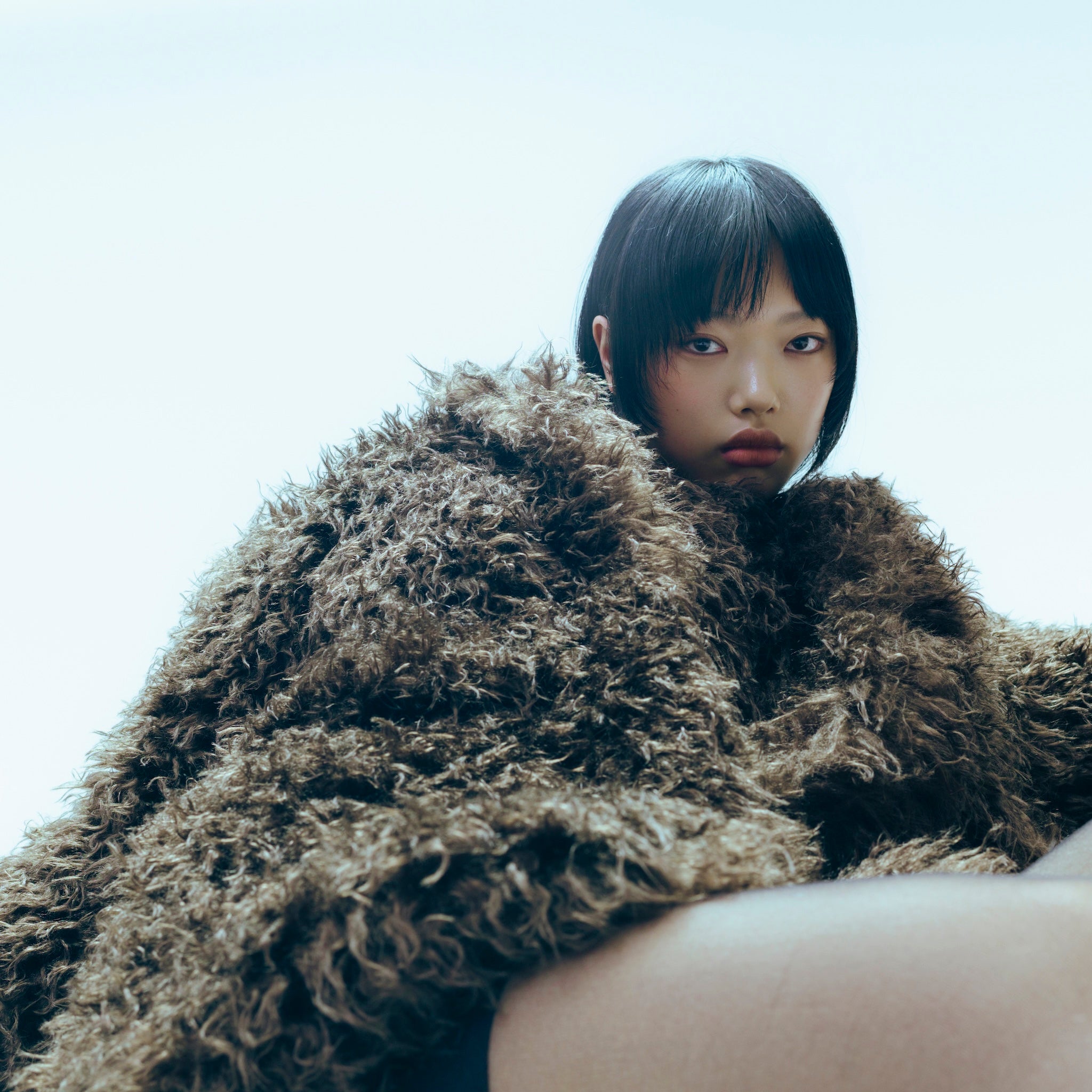 Cloud furノーカラーcoat