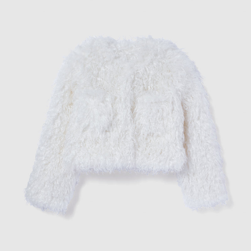 Cloud furノーカラーcoat