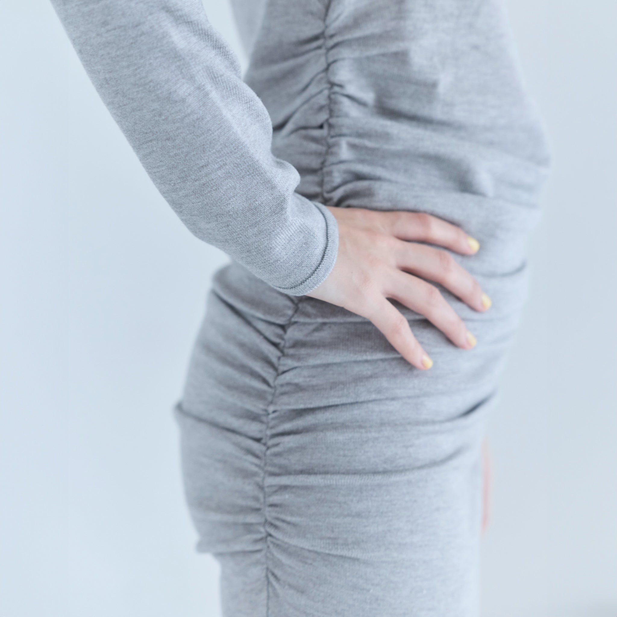 2wayネックKnitアイラインワンピース