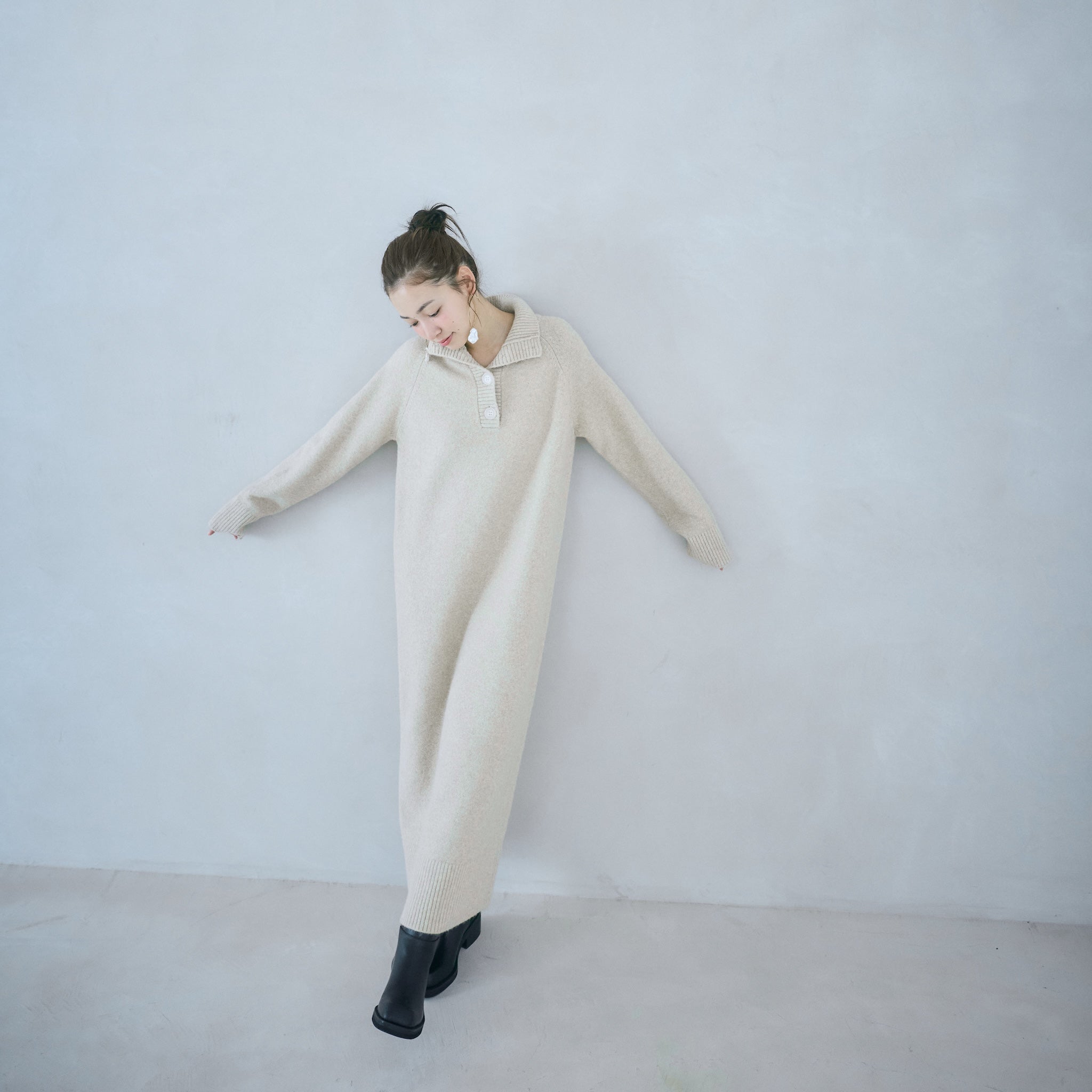 2wayハイネックRelaxニットワンピース