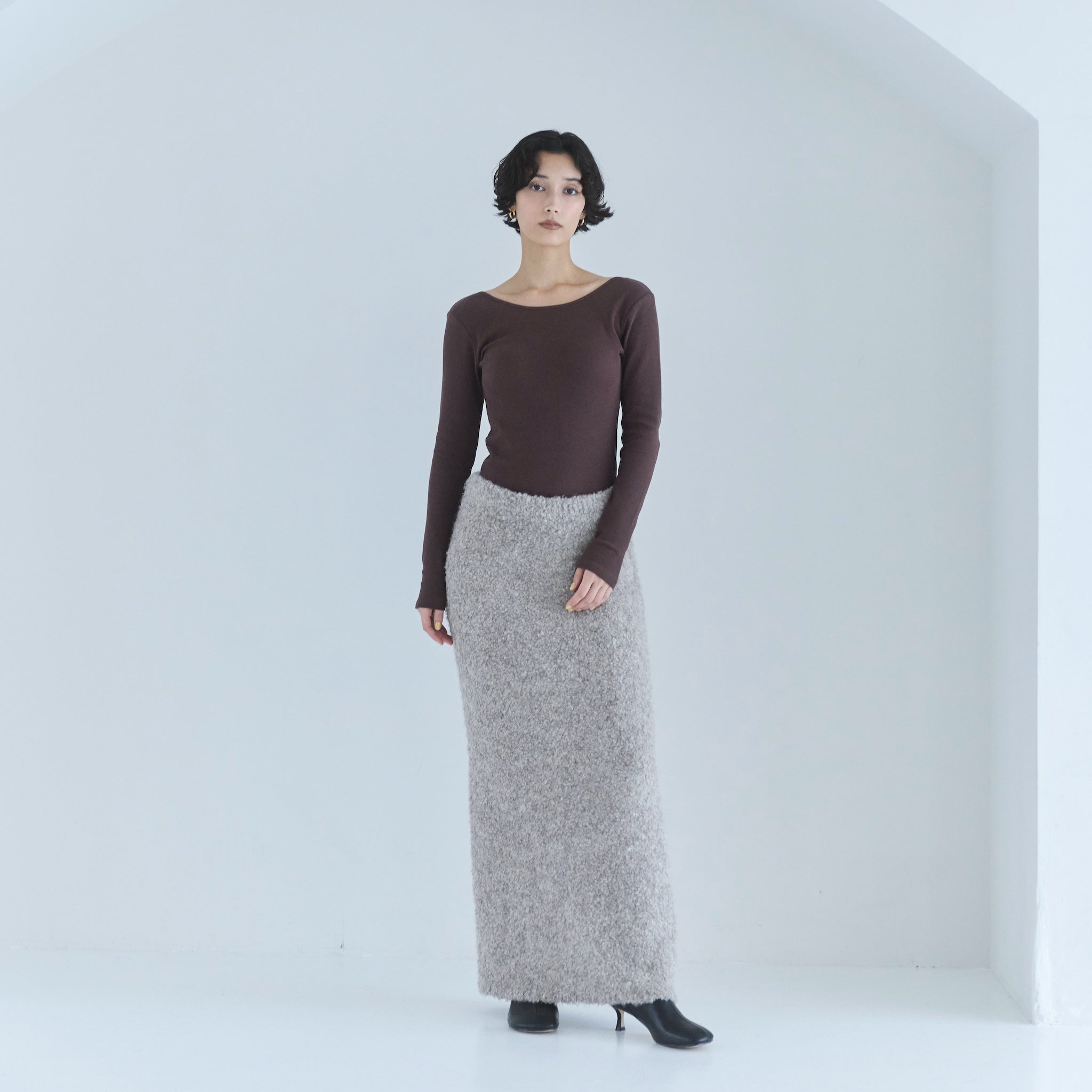 mini poodleブークレアイラインスカート