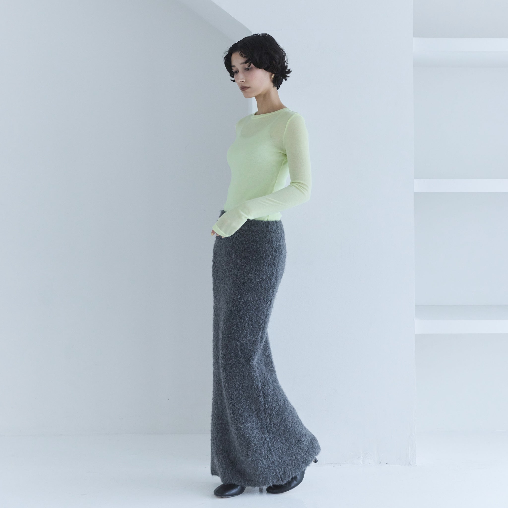 mini poodleブークレアイラインスカート