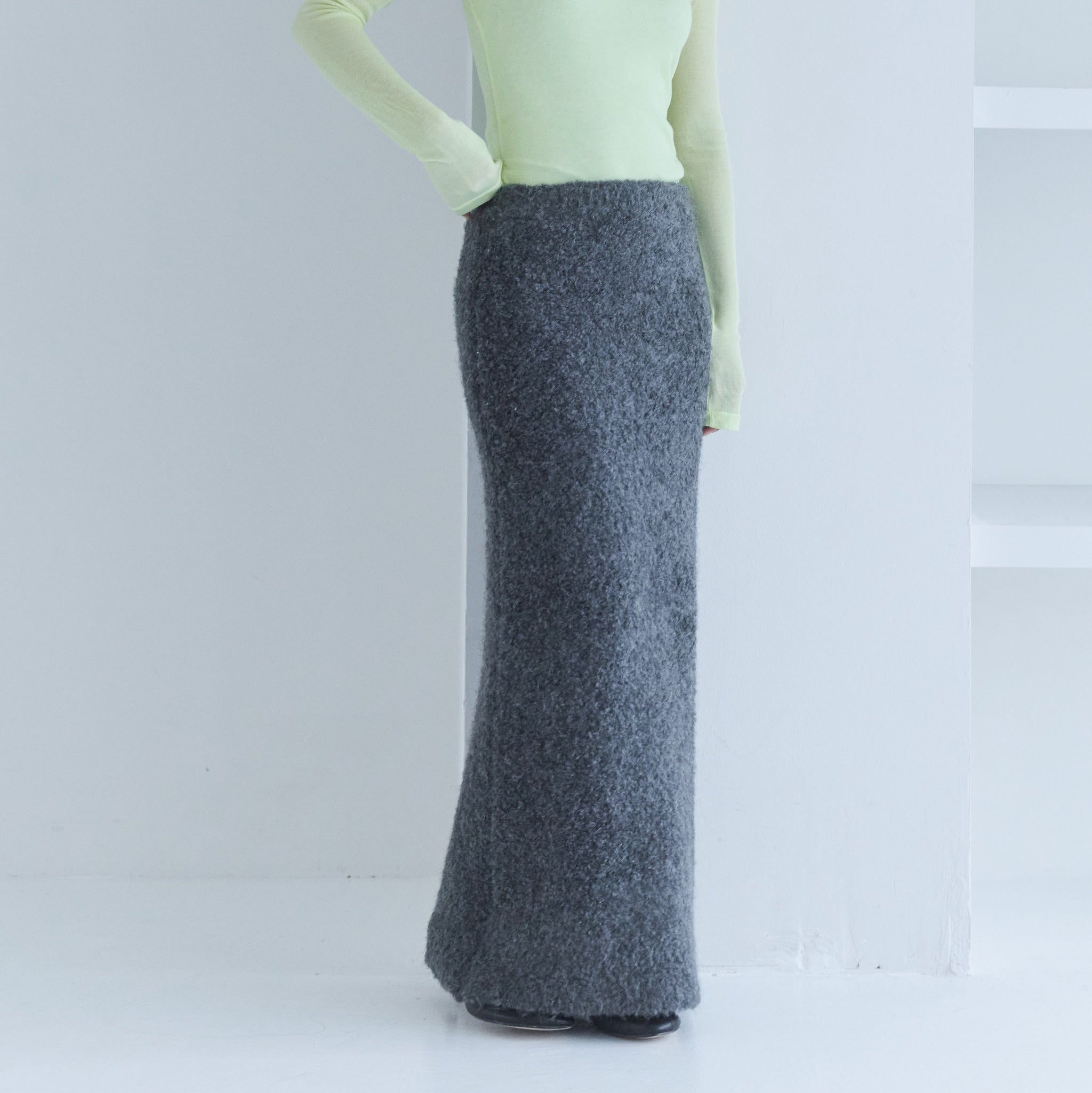 mini poodleブークレアイラインスカート