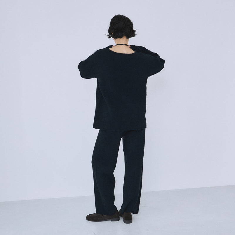 シャギーニットストレートパンツ
