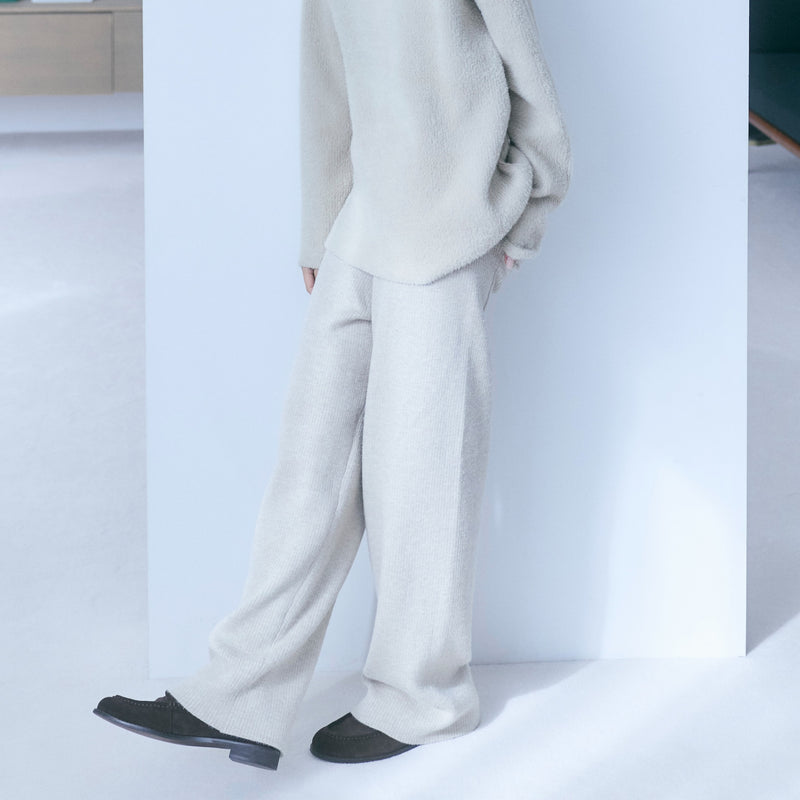 シャギーニットストレートパンツ