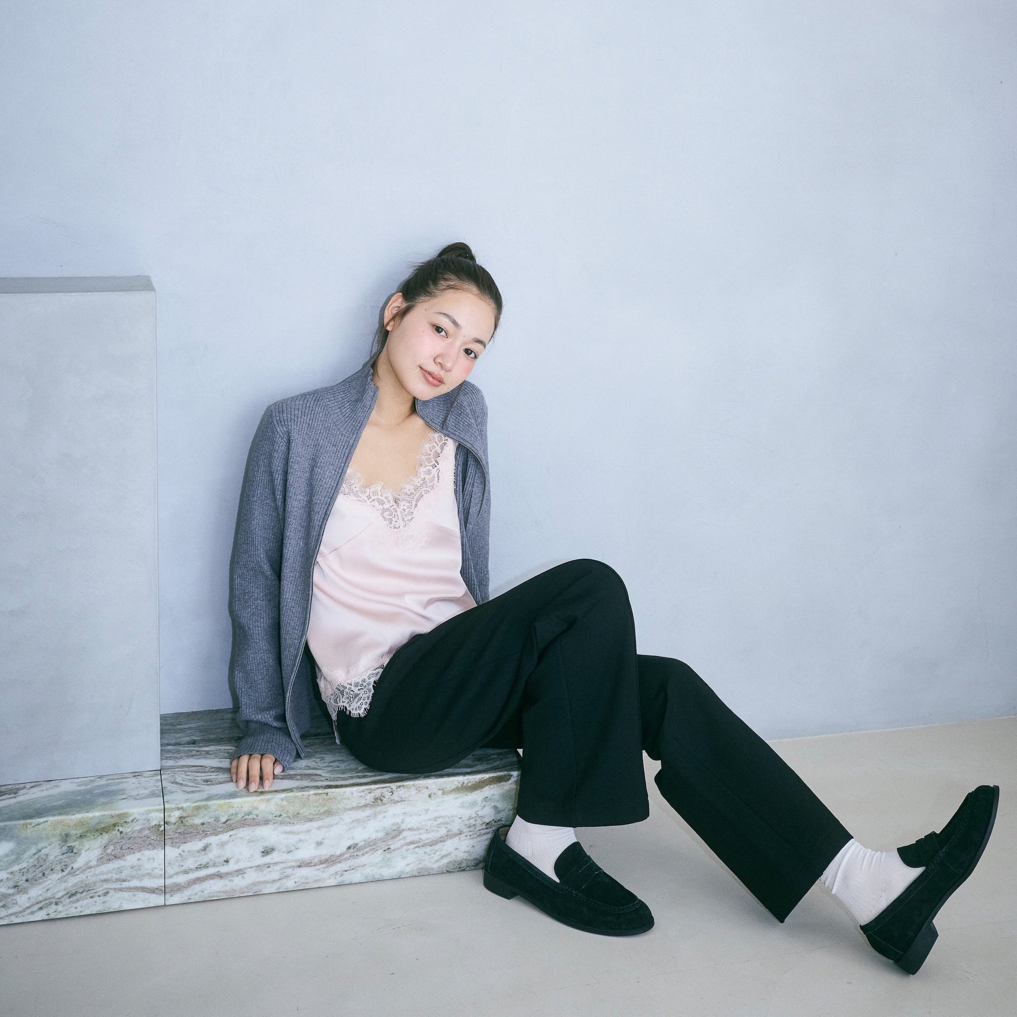 Brushedストレートパンツ