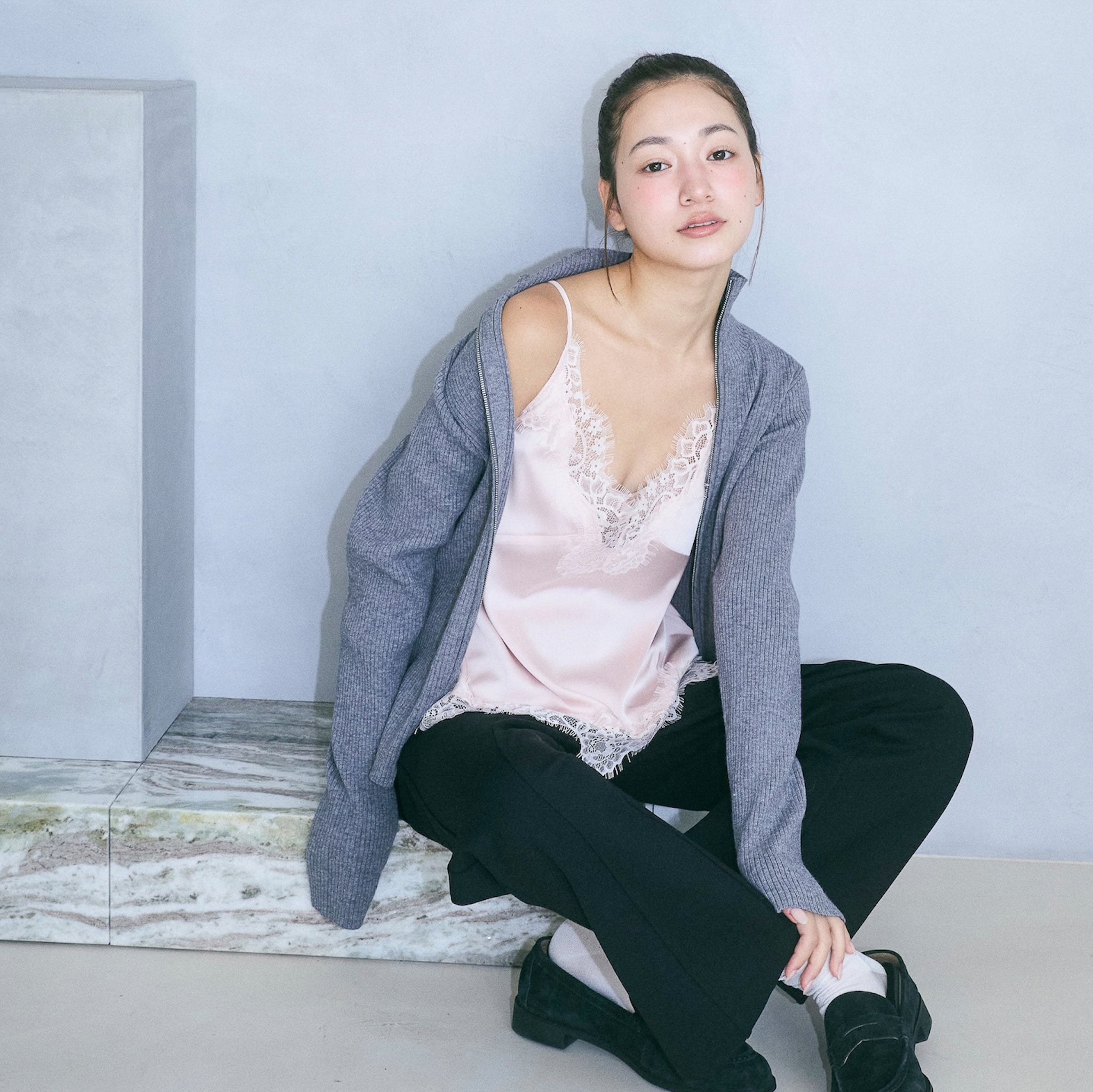 Brushedストレートパンツ