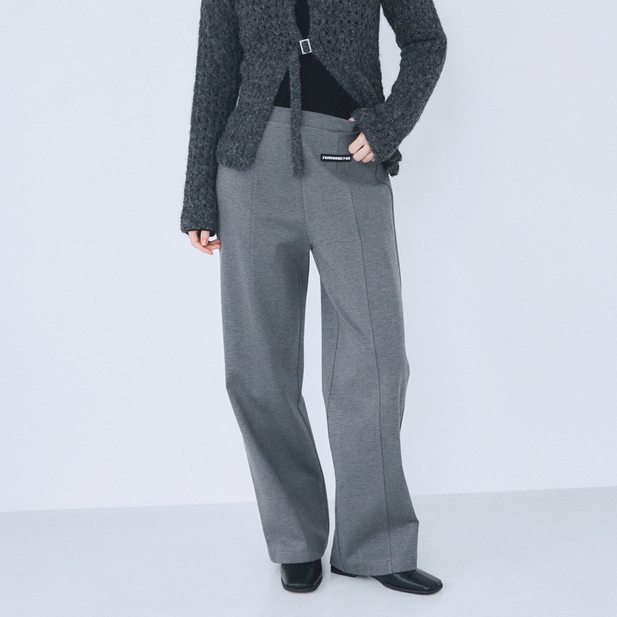 シールームリン バレルレッグボリュームパンツ S チャコール バレルレッグボリュームパンツ