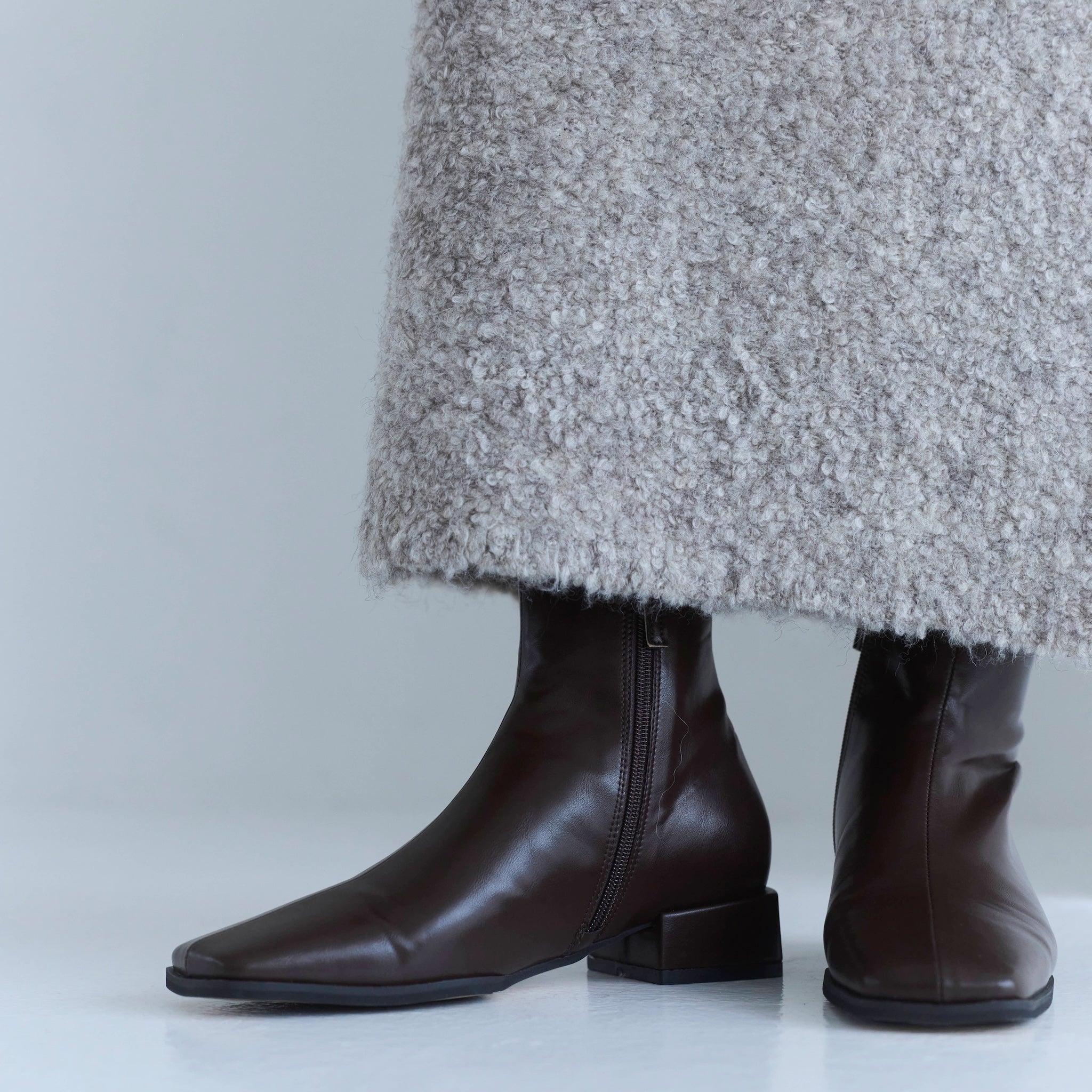 シールームリン、スクエアトゥヒールショートブーツ ブラック未使用 シールームリン、スクエアトゥヒールショートブーツ ブラック未使用