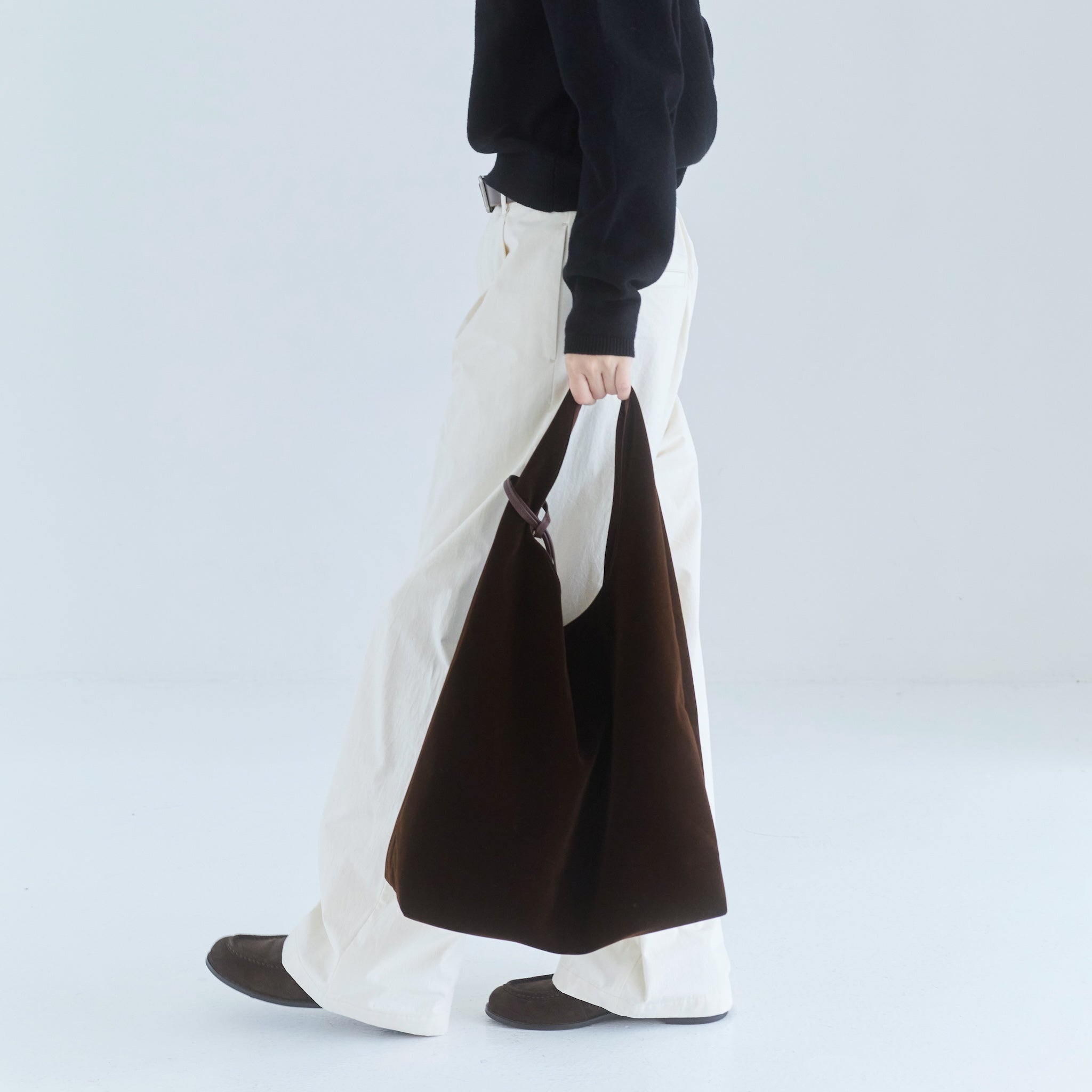 Velour one-handle shoulder bag