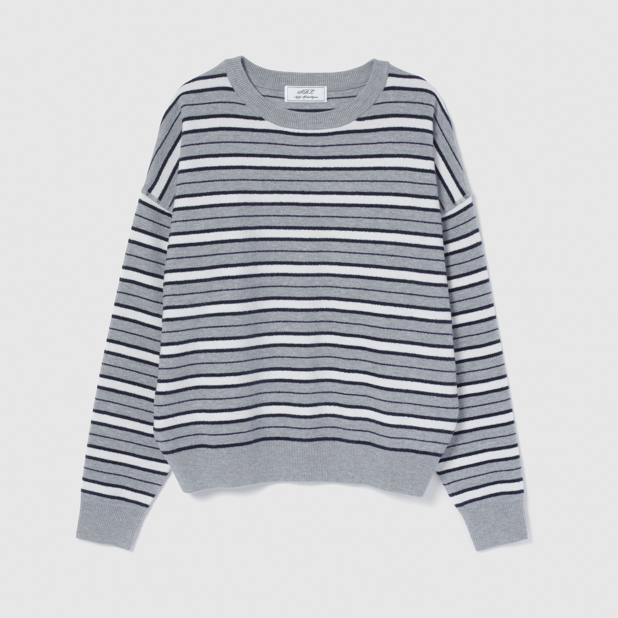 Random Border Crew Neck Knit