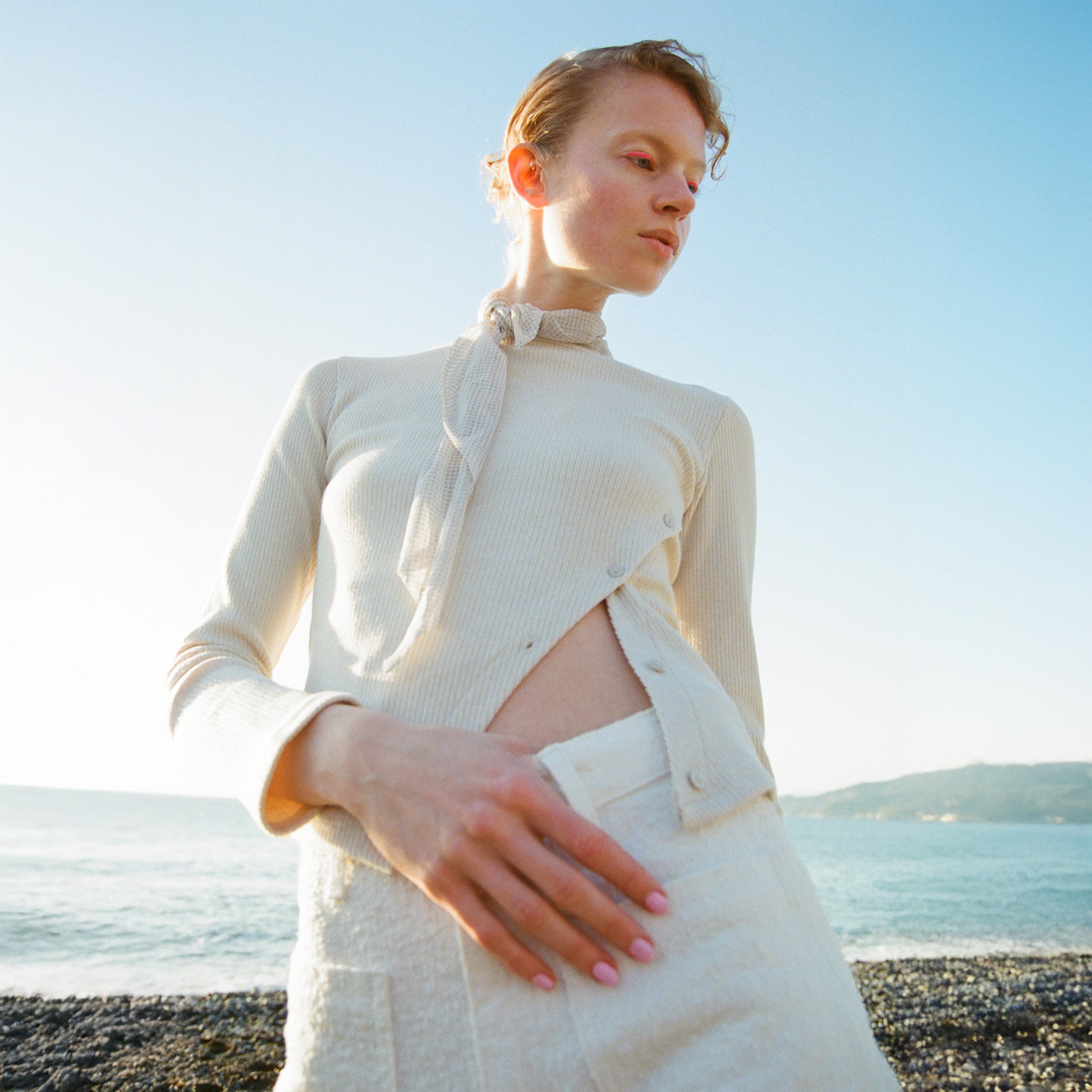 Glitter Rib Asymmetrical Top