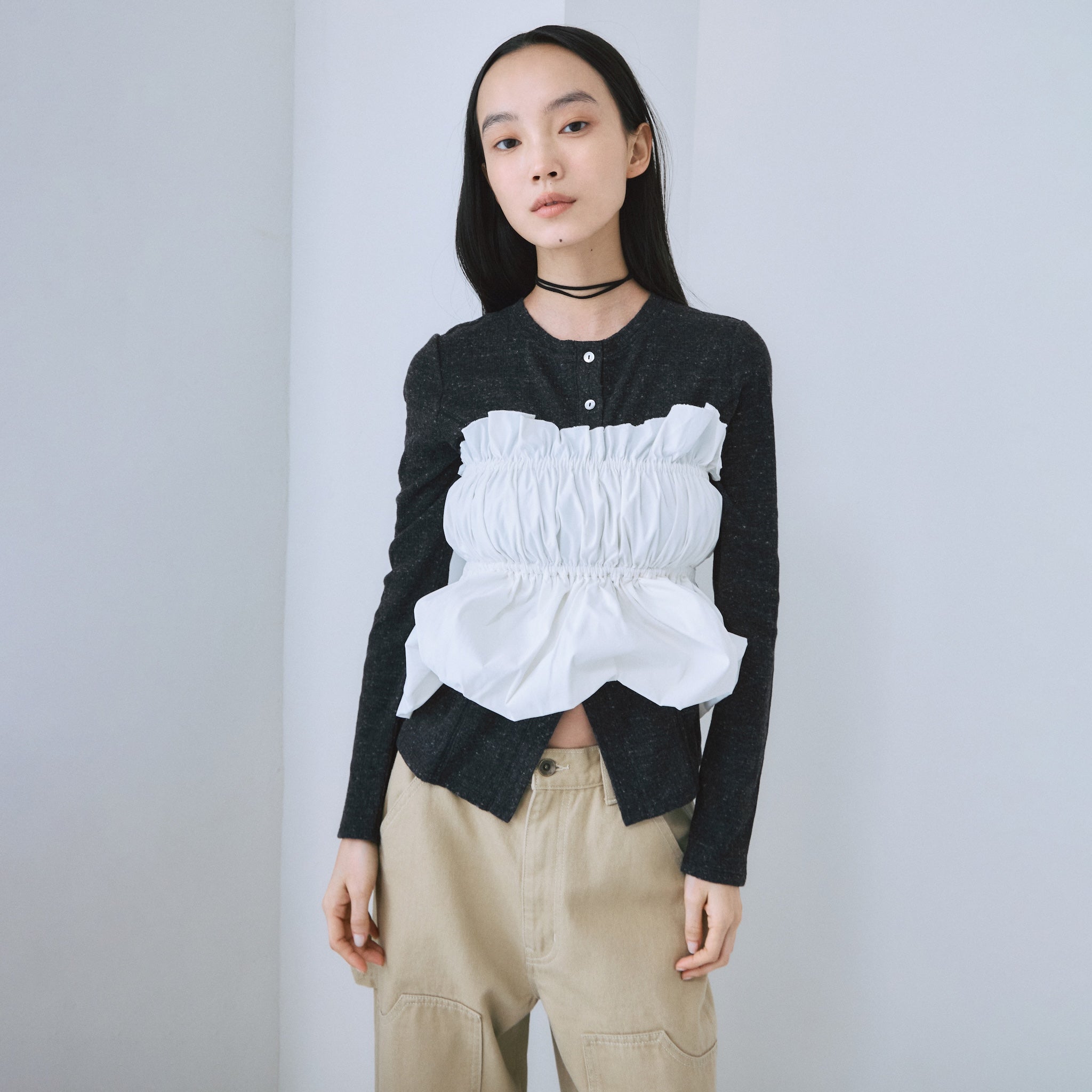 Curve Frill Balloon Layered Bustier