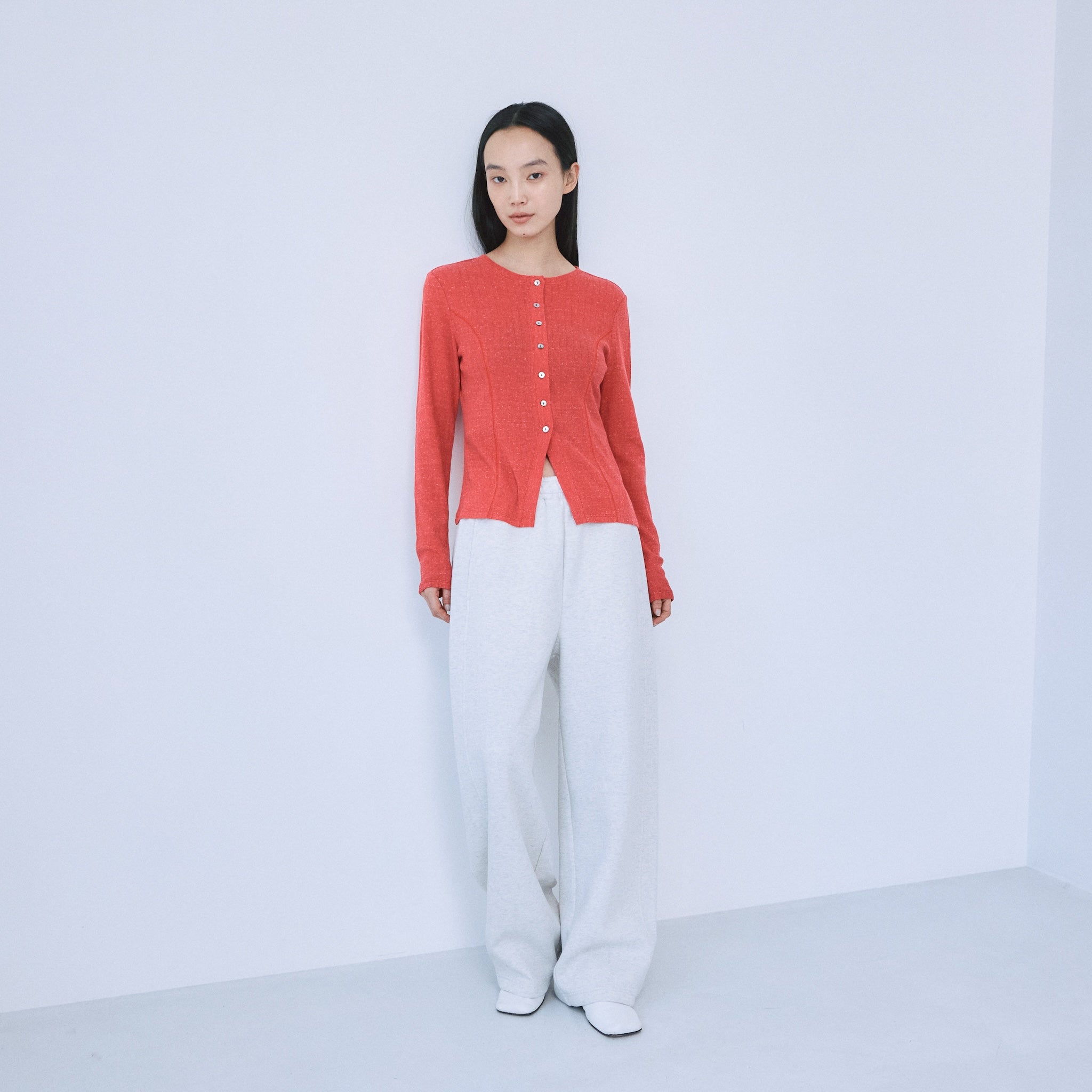 Ladder RIB Shape Cut Cardigan