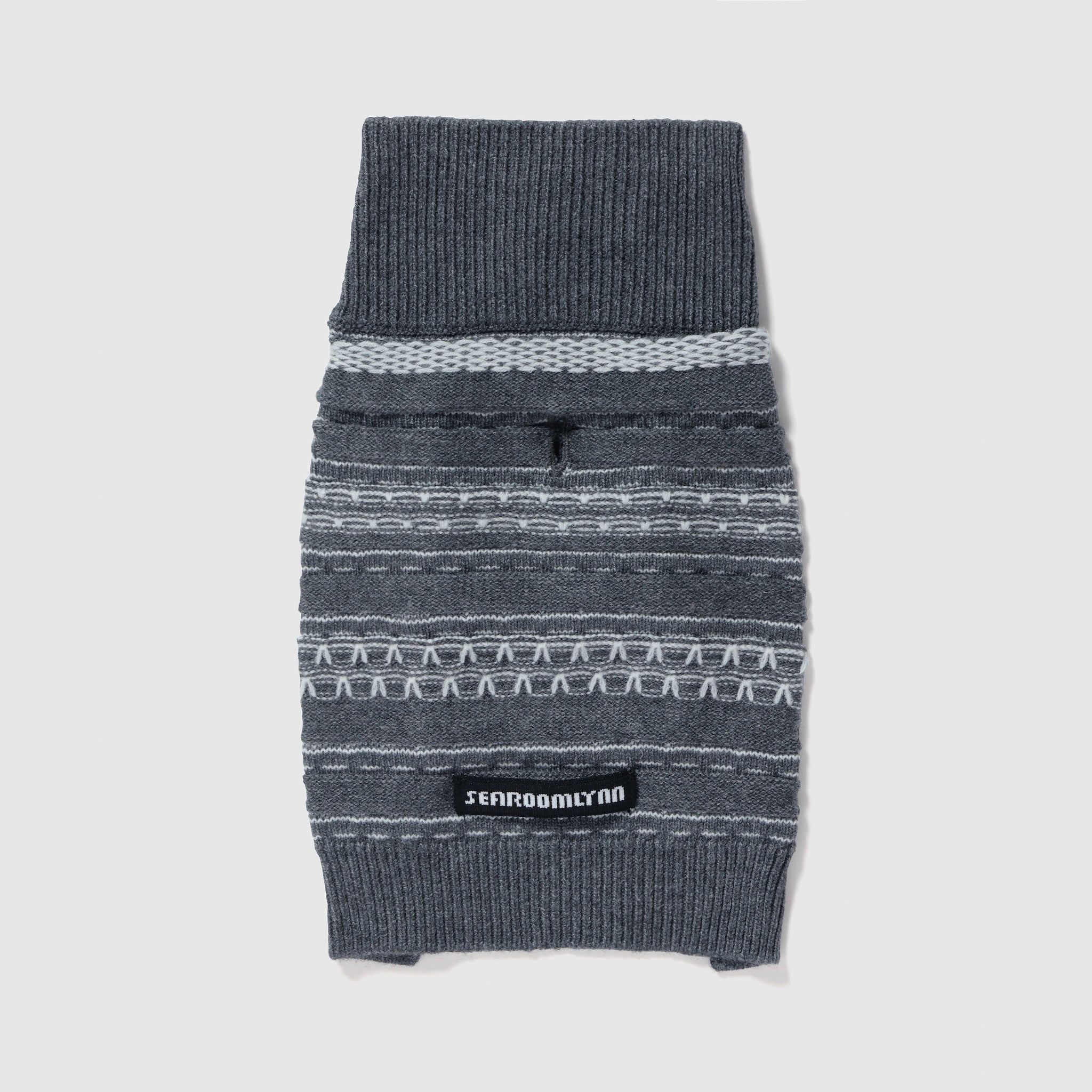 Jacquard knit zip high neck (DOG)