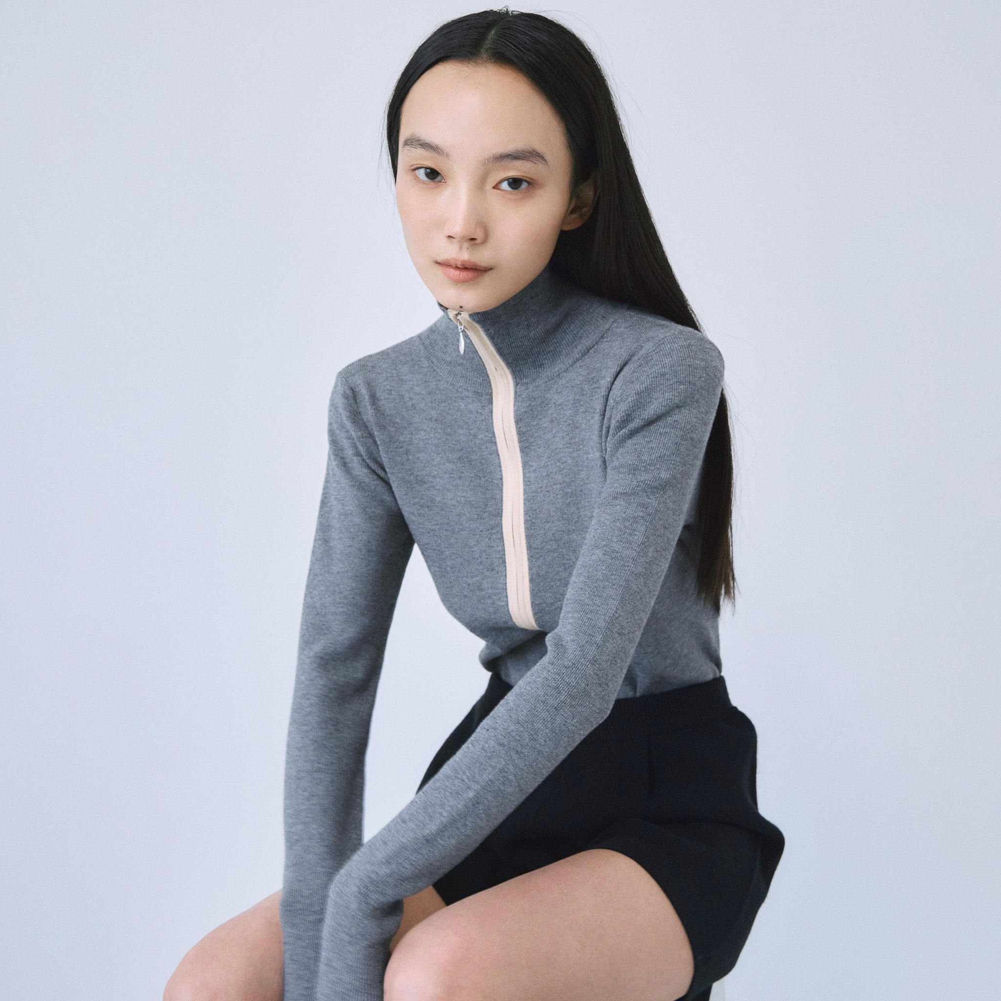 SeaRoomLynn  ZipperニットBODYスーツ SeaRoomlynn - searoomlynnリネンコンビBig collar BODYスーツ の通販