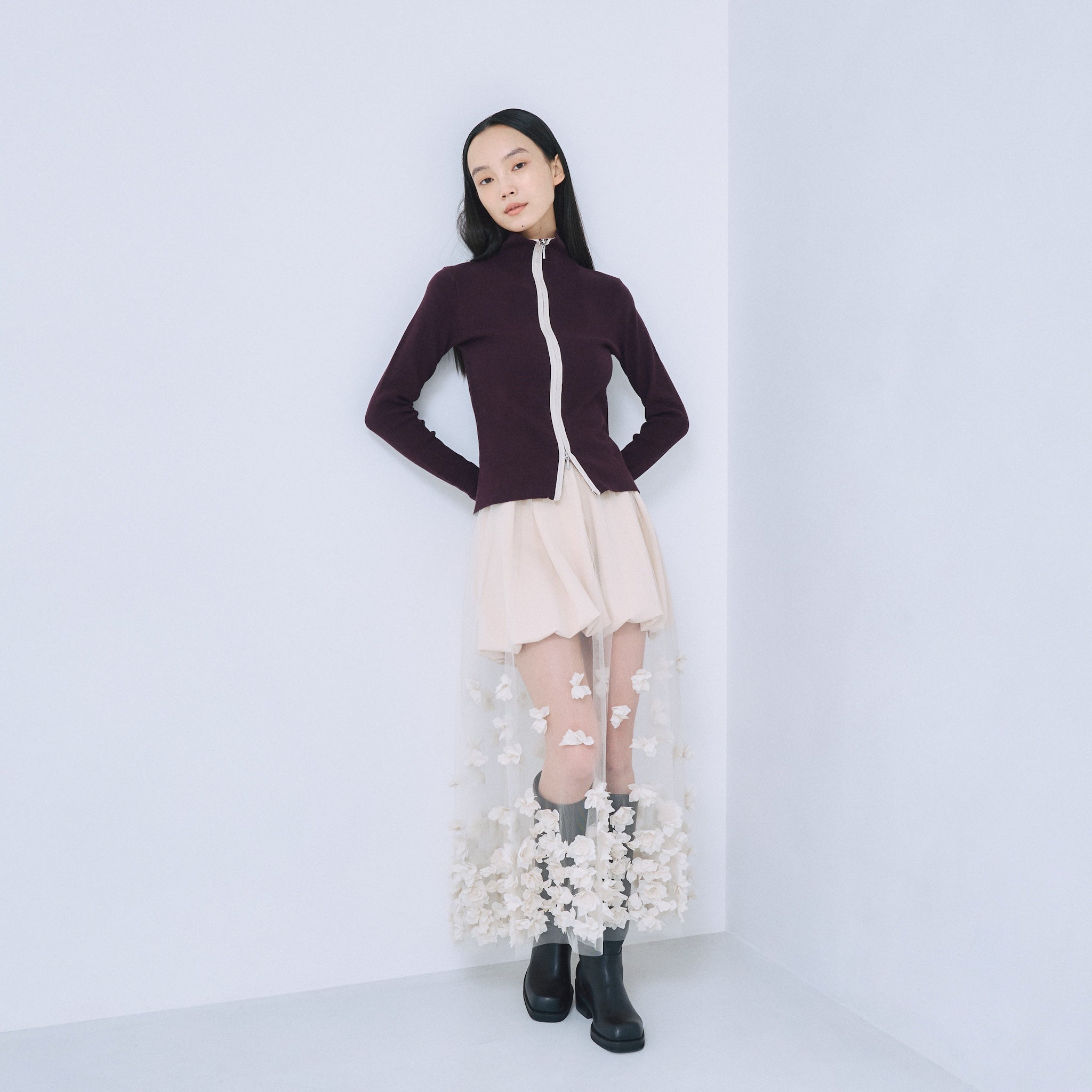 Double Zip Bicolor Top