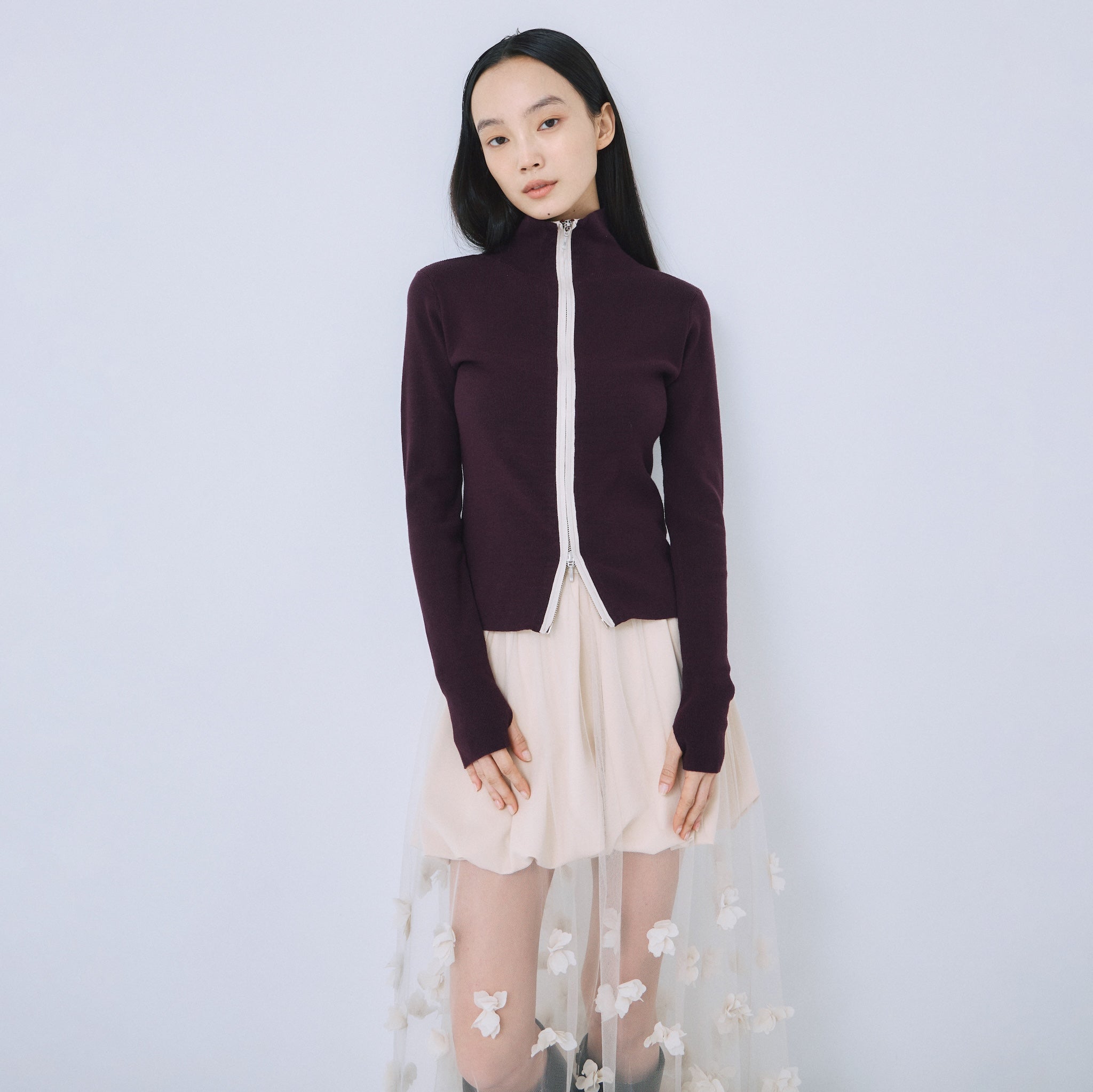 Double Zip Bicolor Top