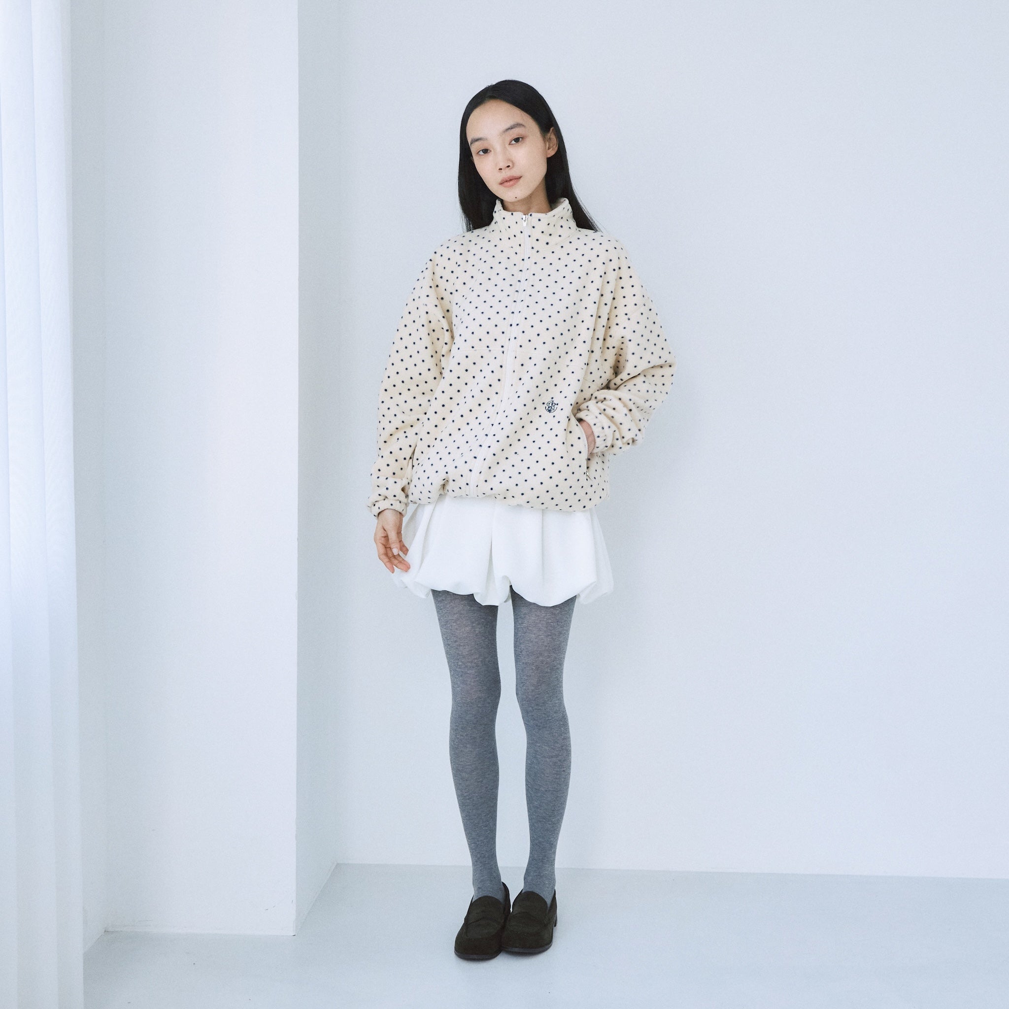 CozyフリースドットZipパーカー