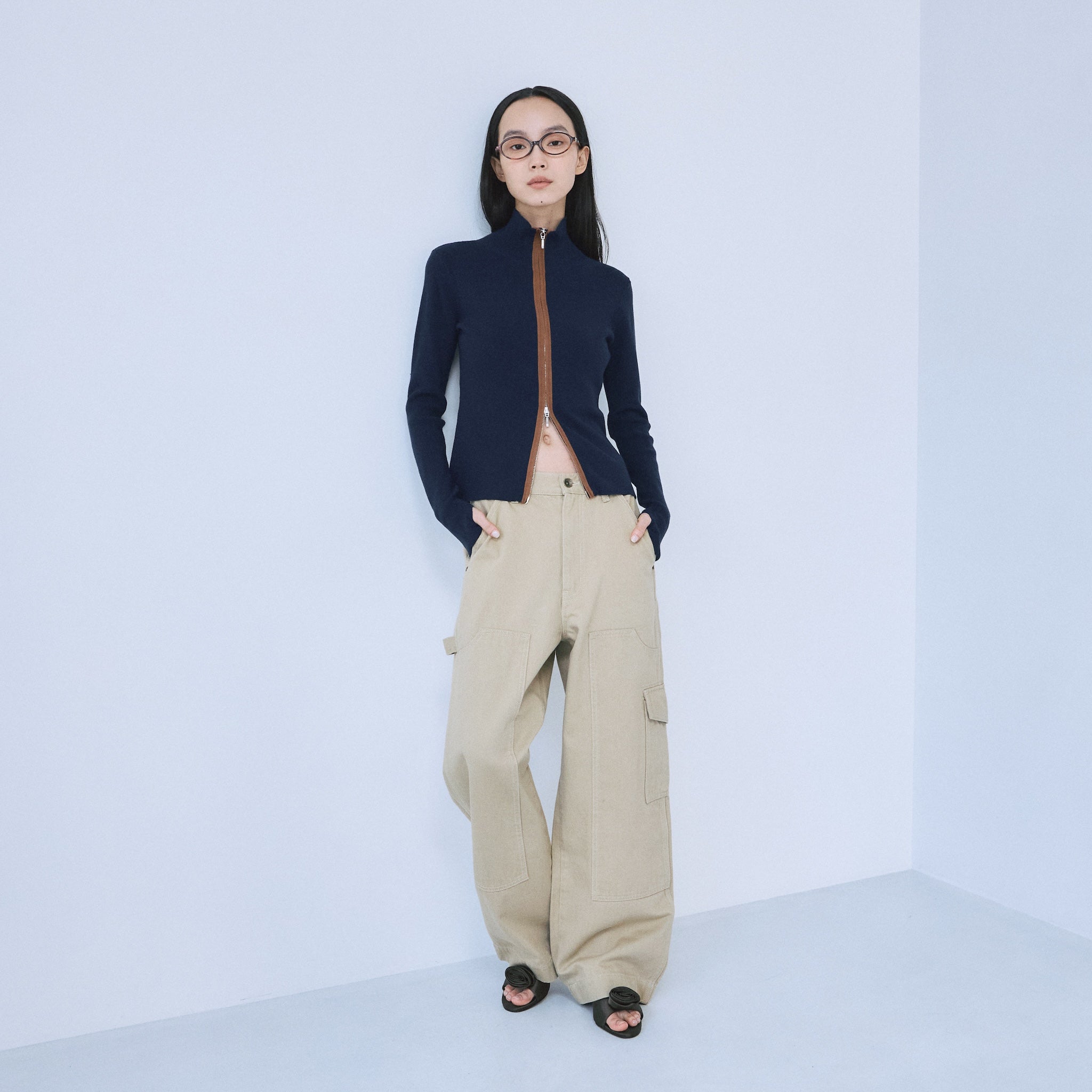 Knee Patch Loose Cargo Pants