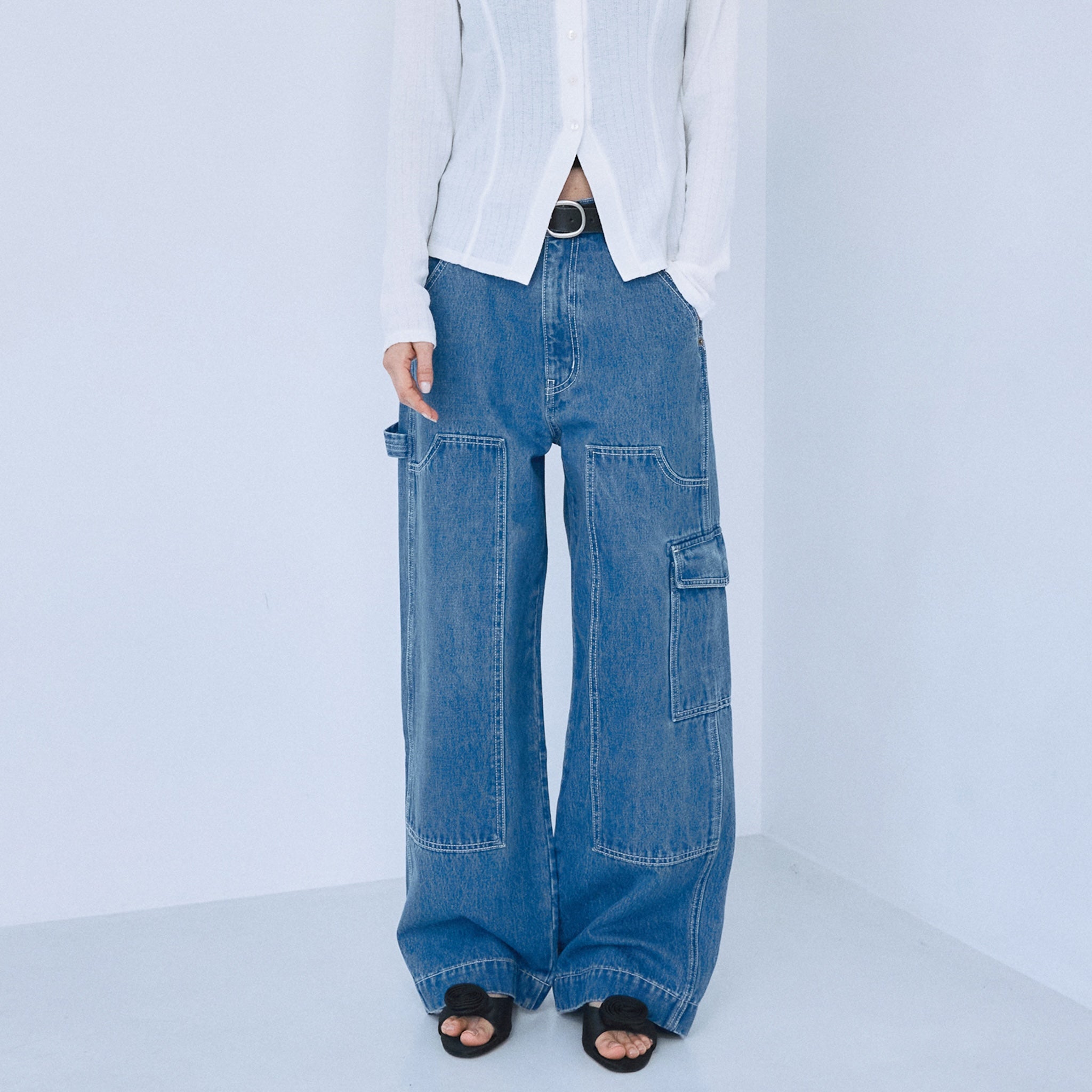 Knee Patch Loose Cargo Pants